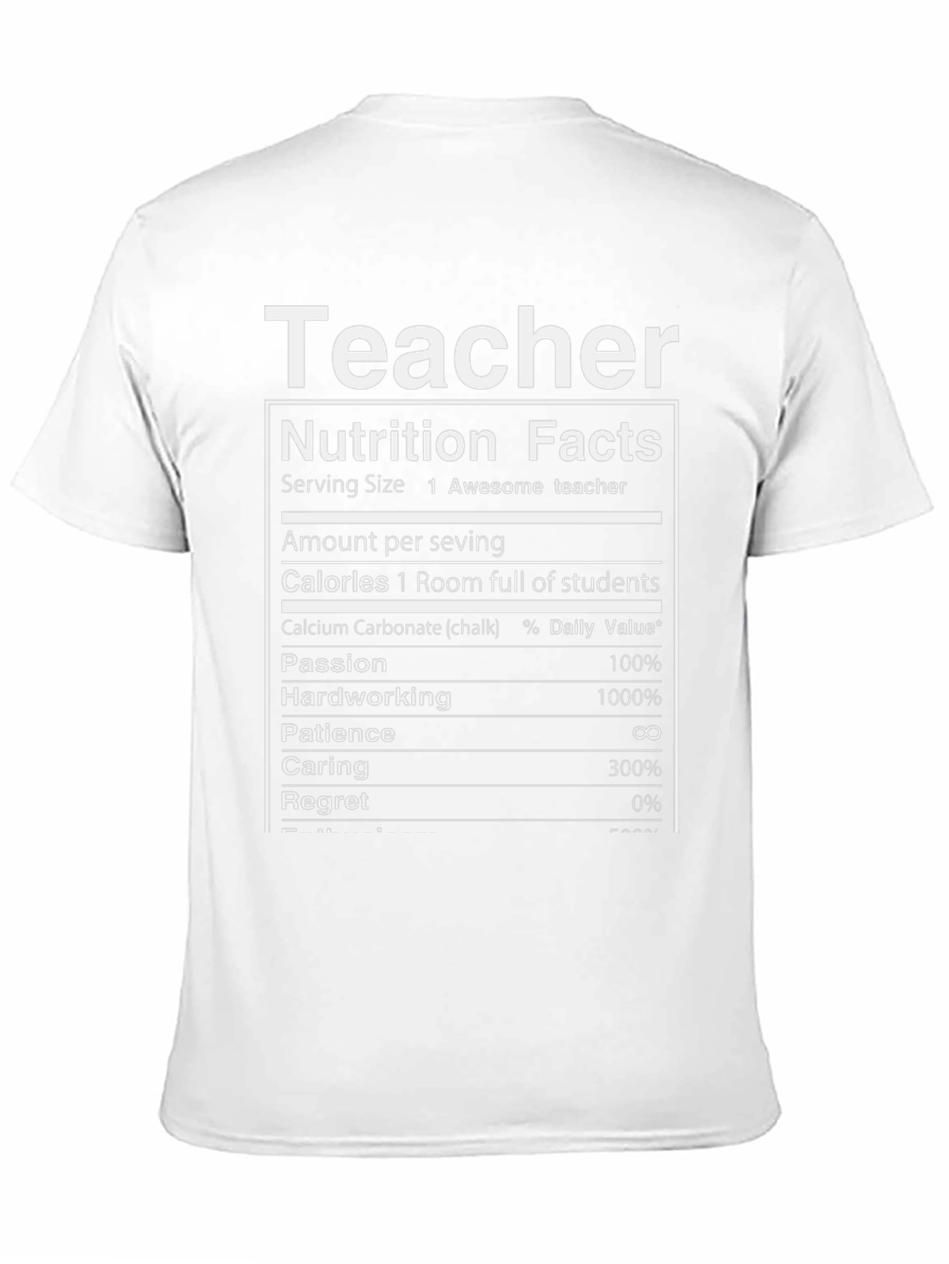 Teacher Nutrition Facts T-Shirt