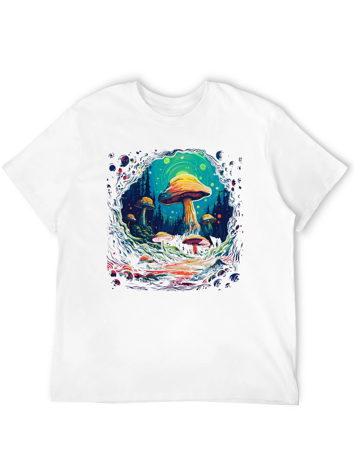 Psychedelic Mushroom Forest Graphic T-Shirt