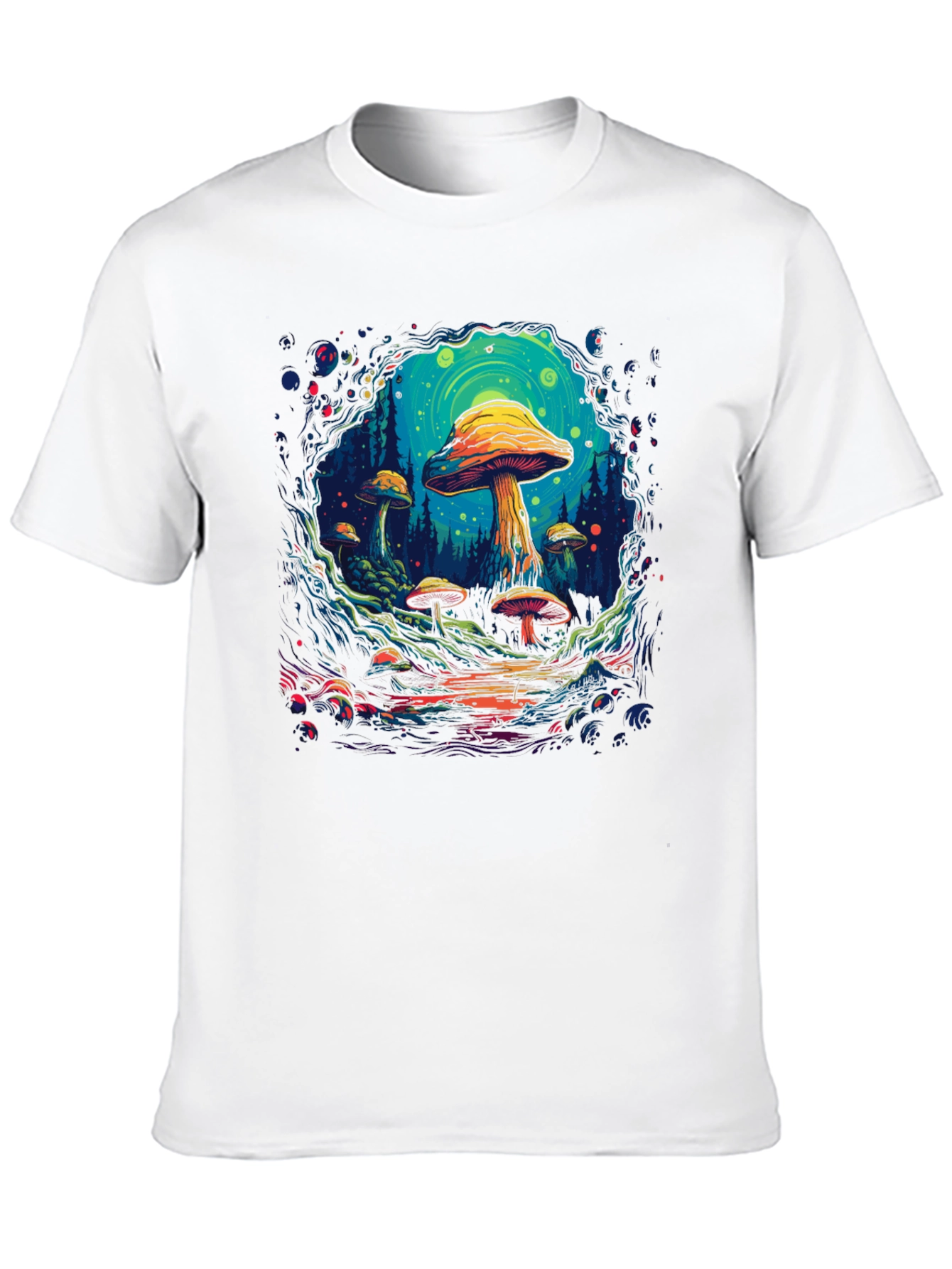 Psychedelic Mushroom Forest Graphic T-Shirt