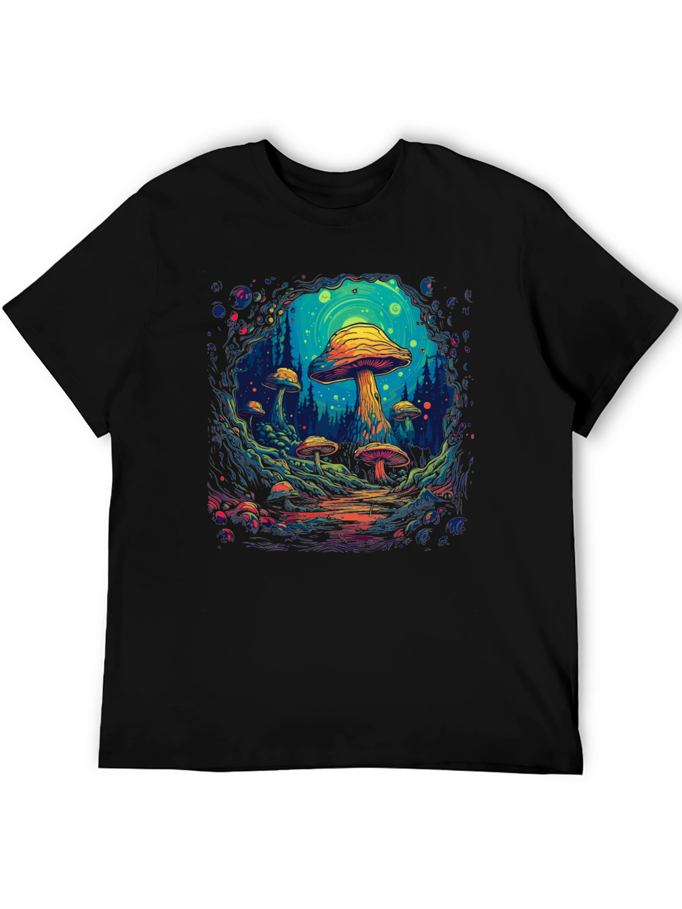 Psychedelic Mushroom Forest Graphic T-Shirt