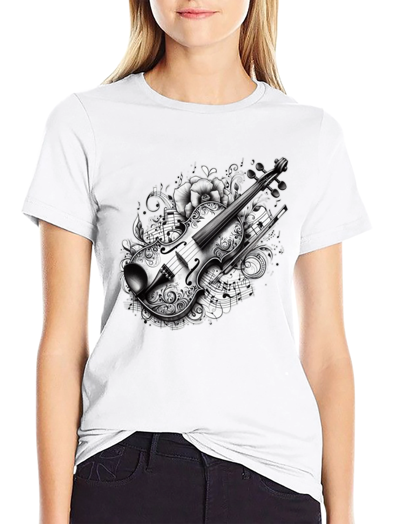 Musical Violin Graphic T-Shirt