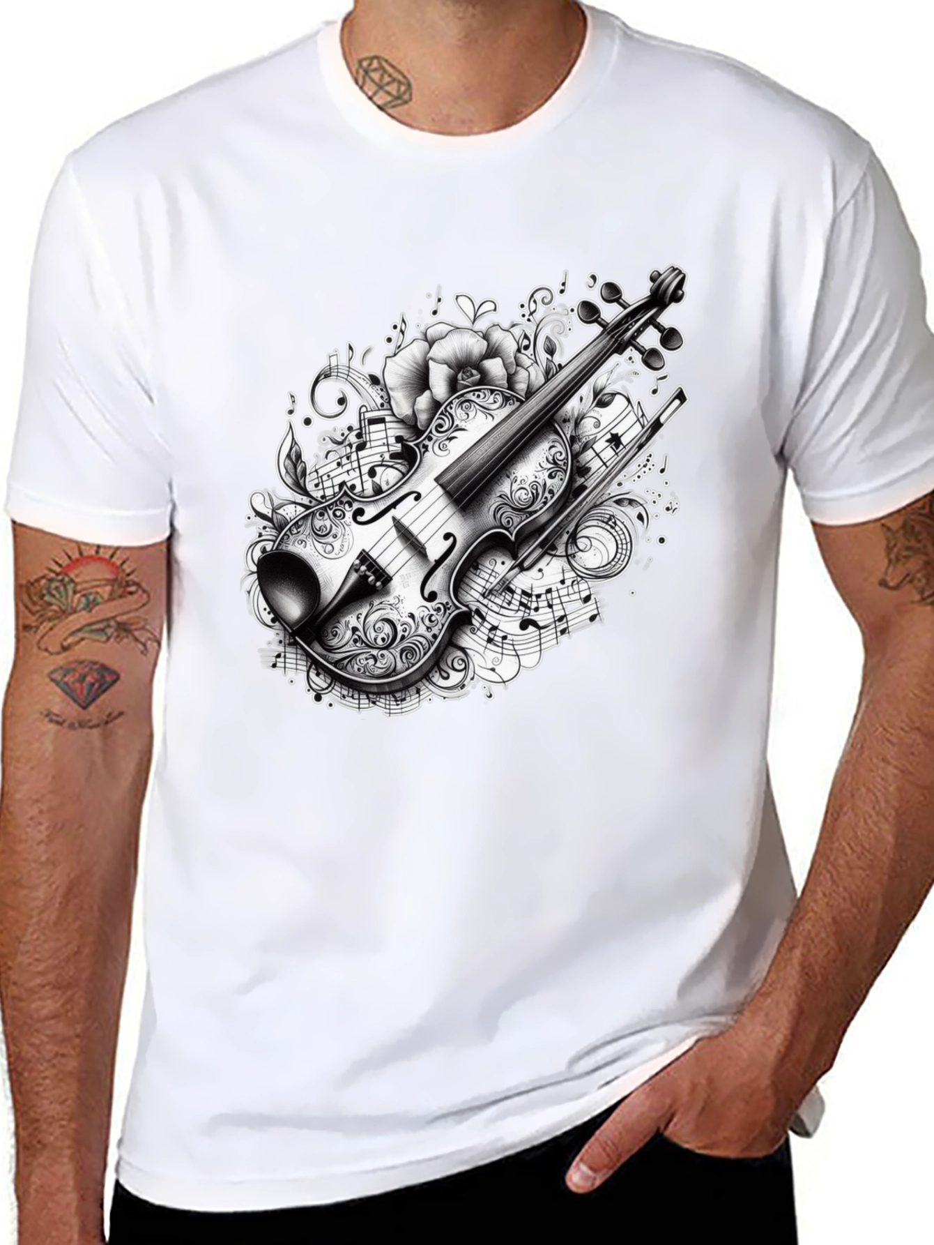Musical Violin Graphic T-Shirt
