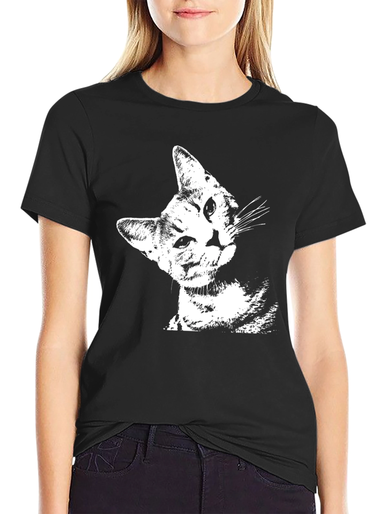 Cool Cat Graphic Black T-Shirt