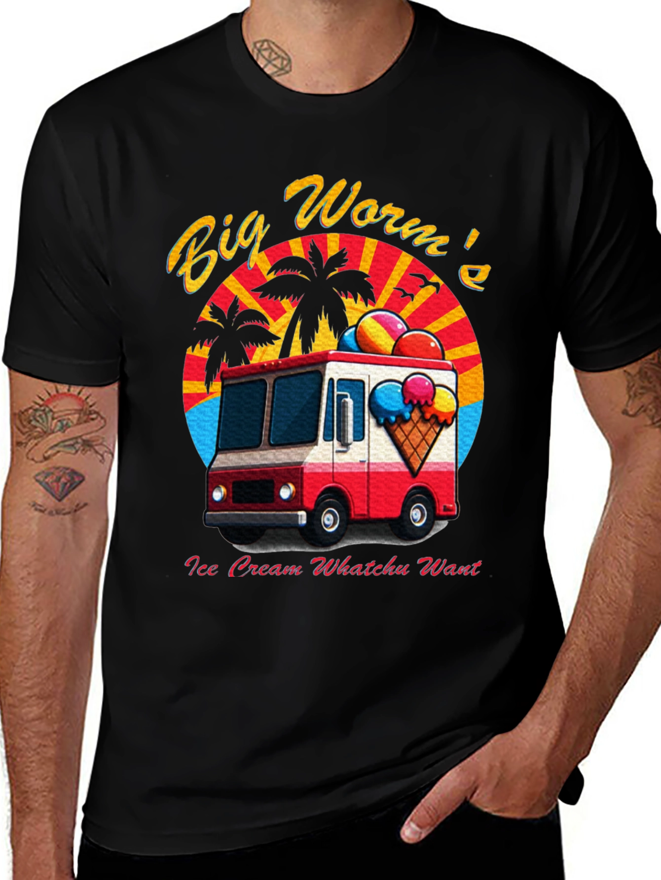 Big Worms Ice Cream Truck Graphic Tee