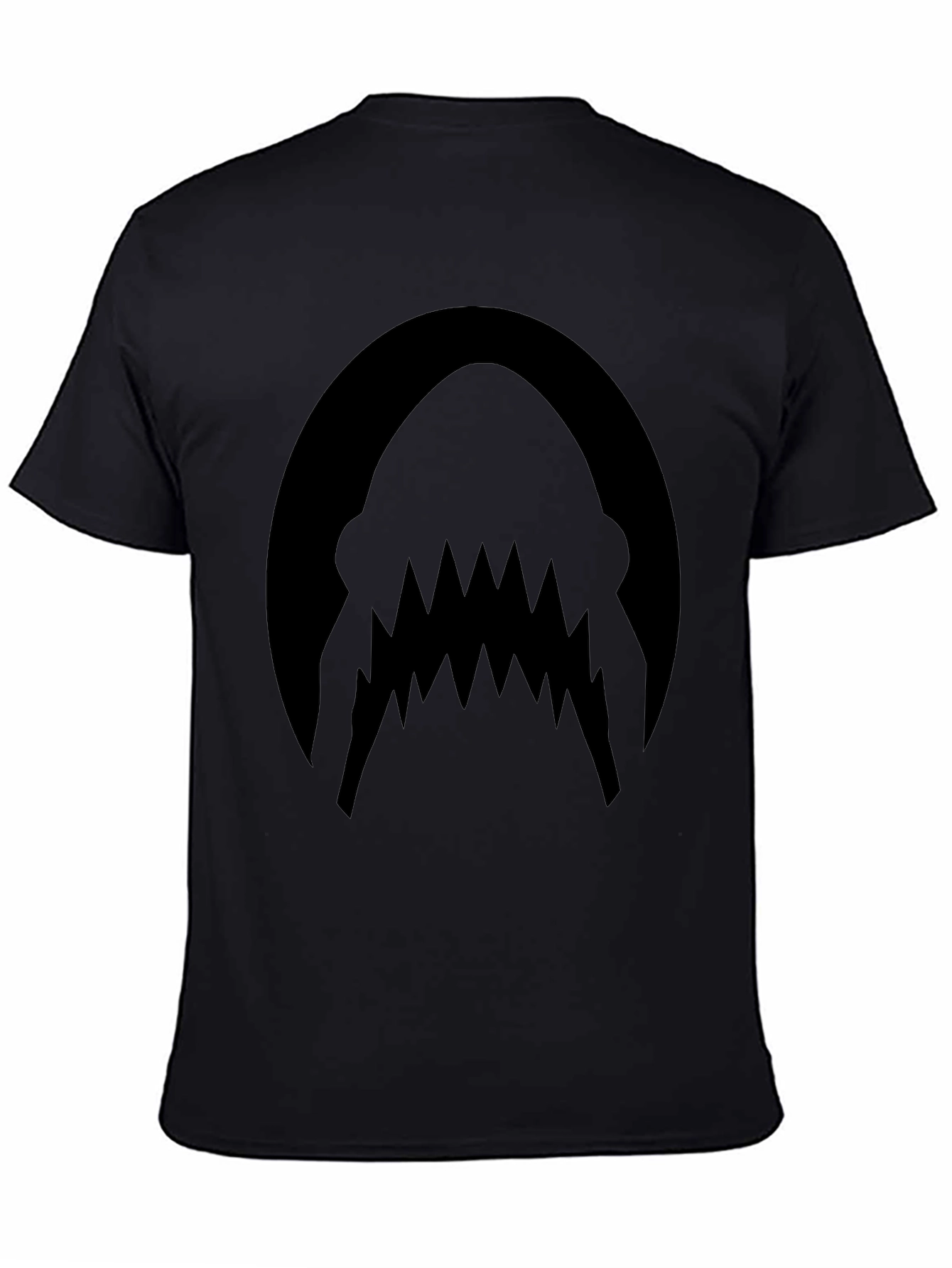 Mens Black Shark Teeth Graphic Tee