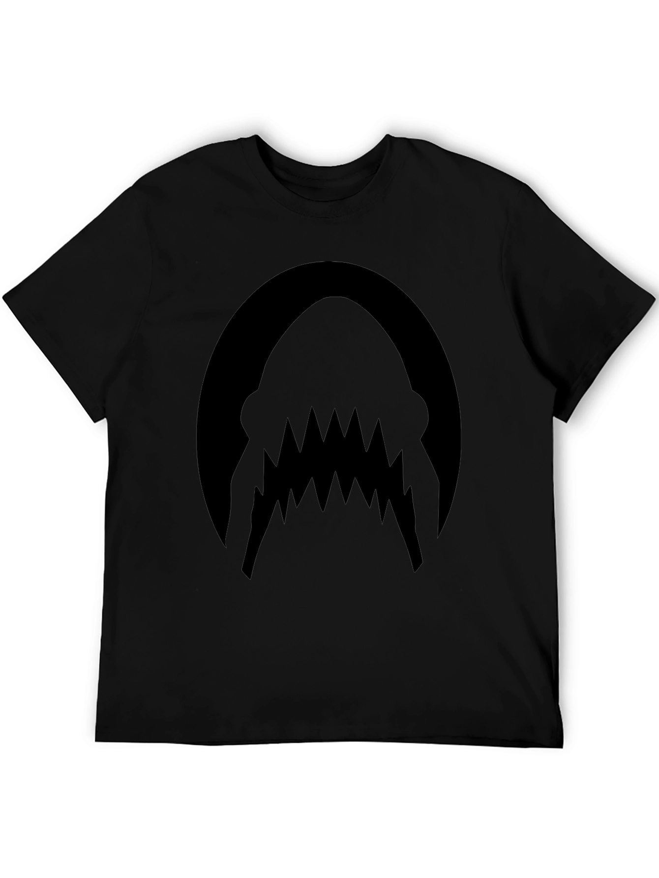 Mens Black Shark Teeth Graphic Tee