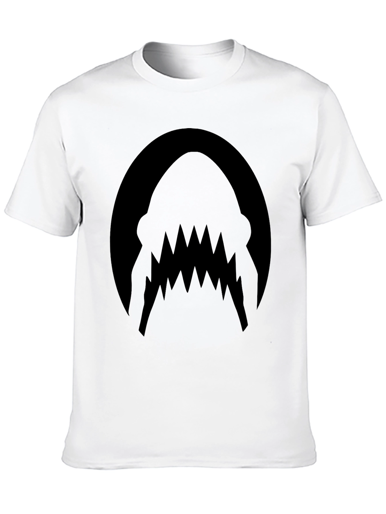 Mens Black Shark Teeth Graphic Tee