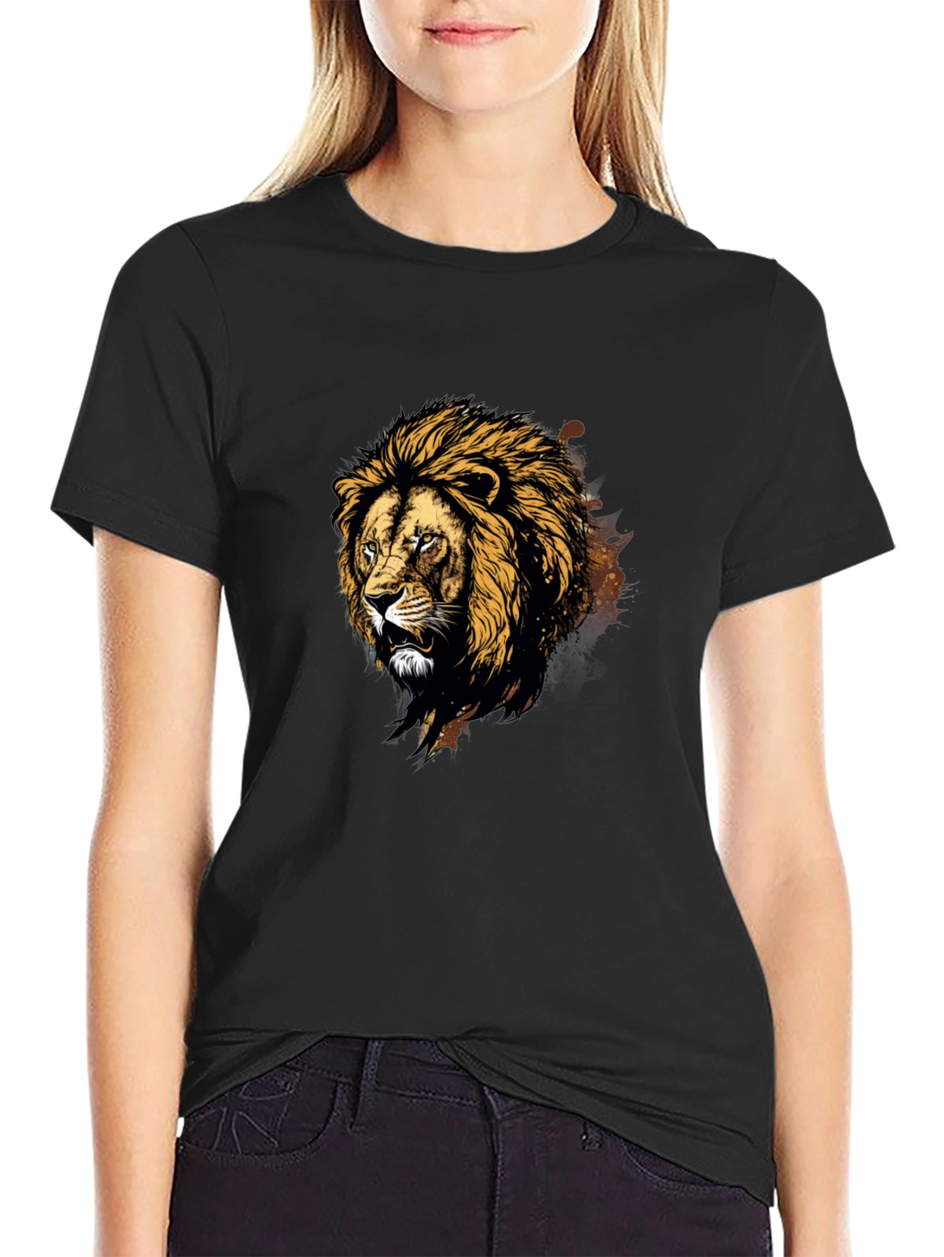 Black Lion Graphic Tee - Fierce Style