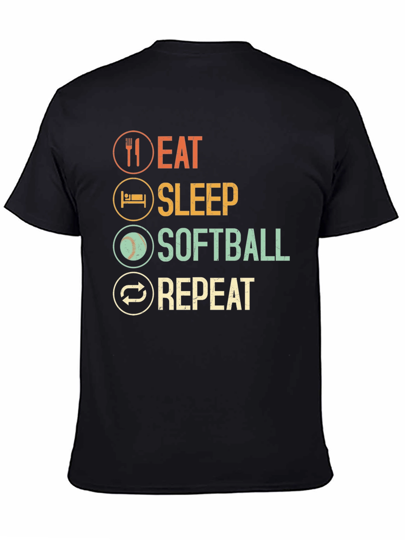 Eat Sleep Softball Repeat Graphic Tee