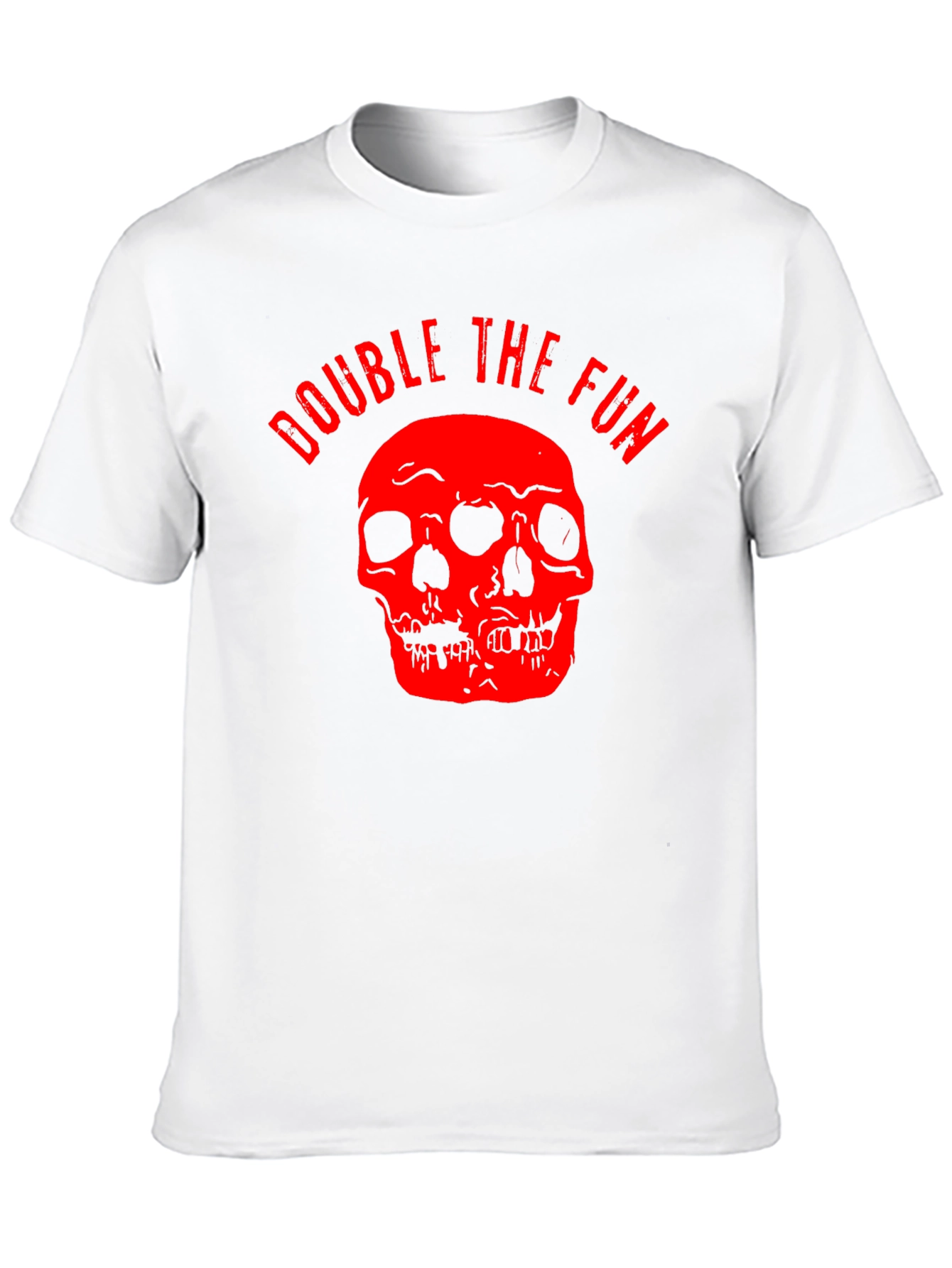 Double the Fun Skull Graphic Tee - Black