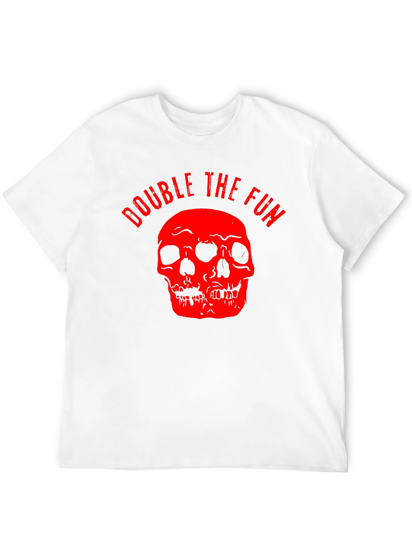 Double the Fun Skull Graphic Tee - Black