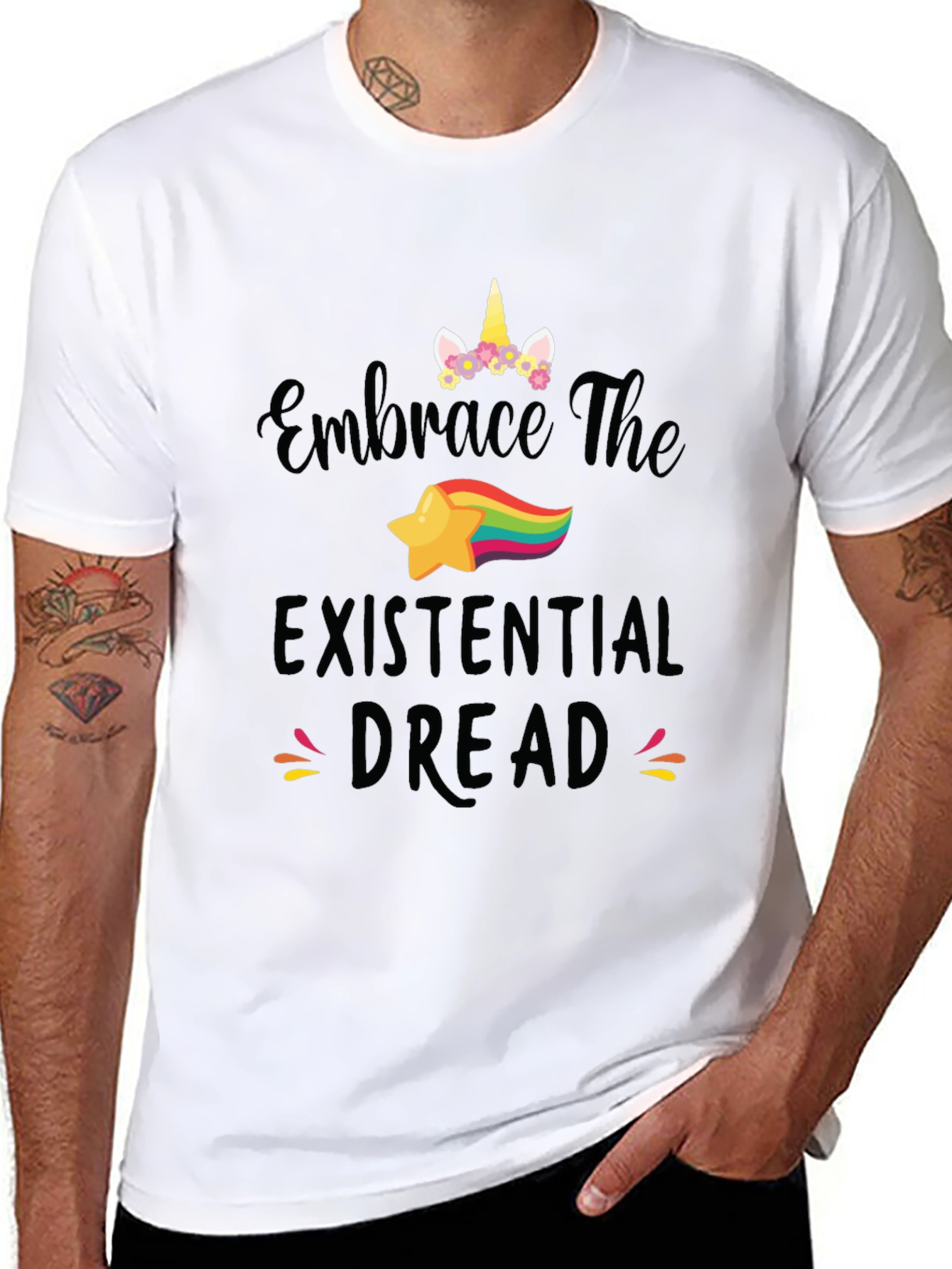 Embrace Existential Dread Unicorn Graphic Tee