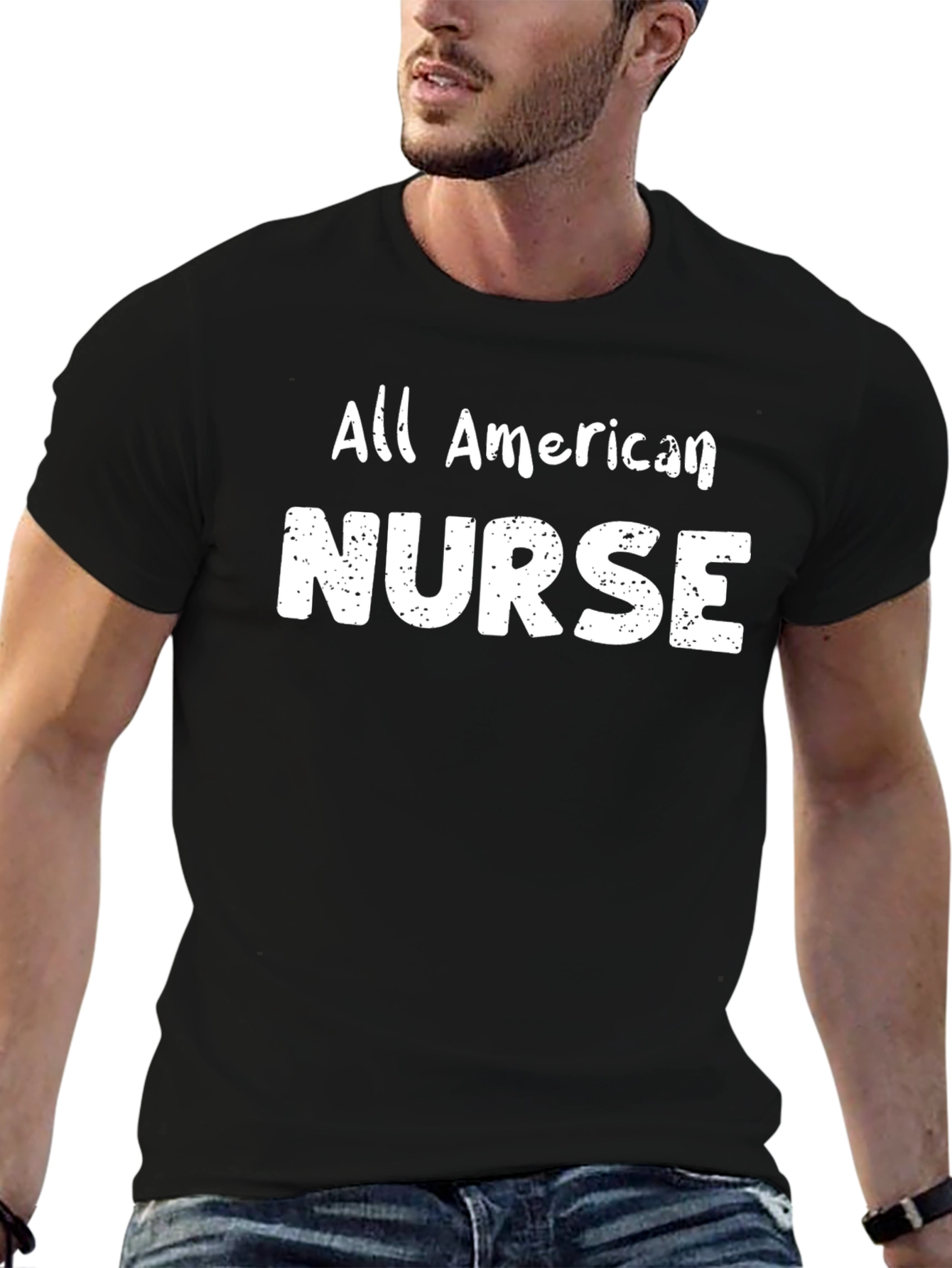 All American Nurse T-Shirt - Black