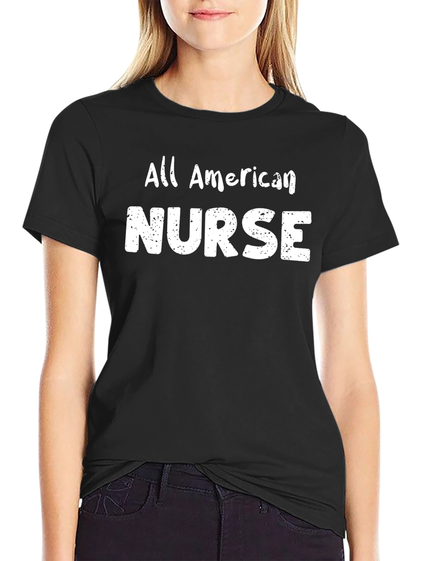 All American Nurse T-Shirt - Black