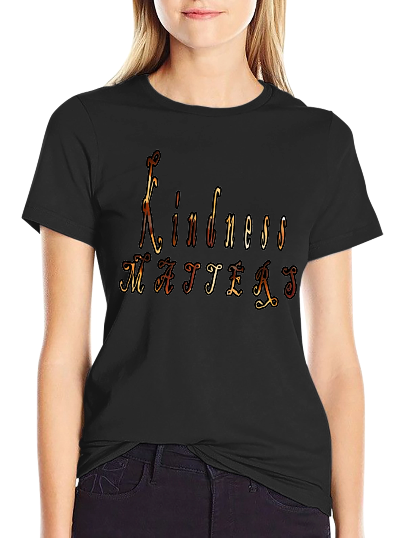 Kindness Matters Graphic Black T-Shirt