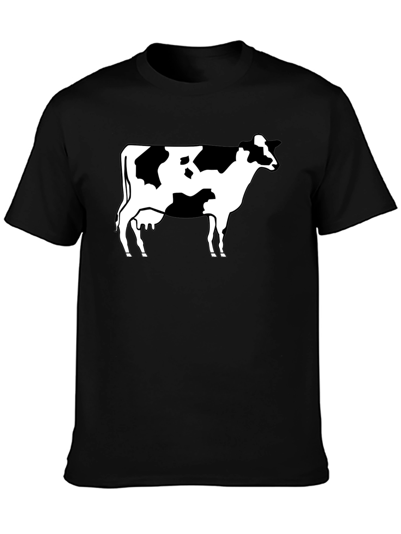 Cow Print Black T-Shirt - Classic Animal Graphic Tee
