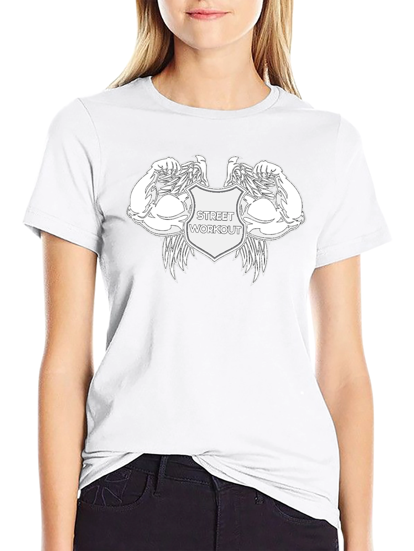 Street Workout Graphic Tee - Black Cotton Blend