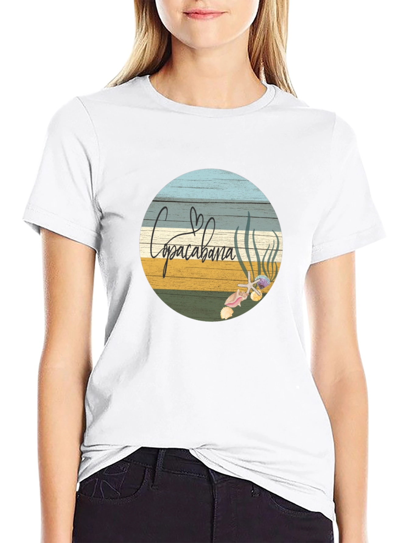 Copacabana Beach Scene Graphic T-Shirt