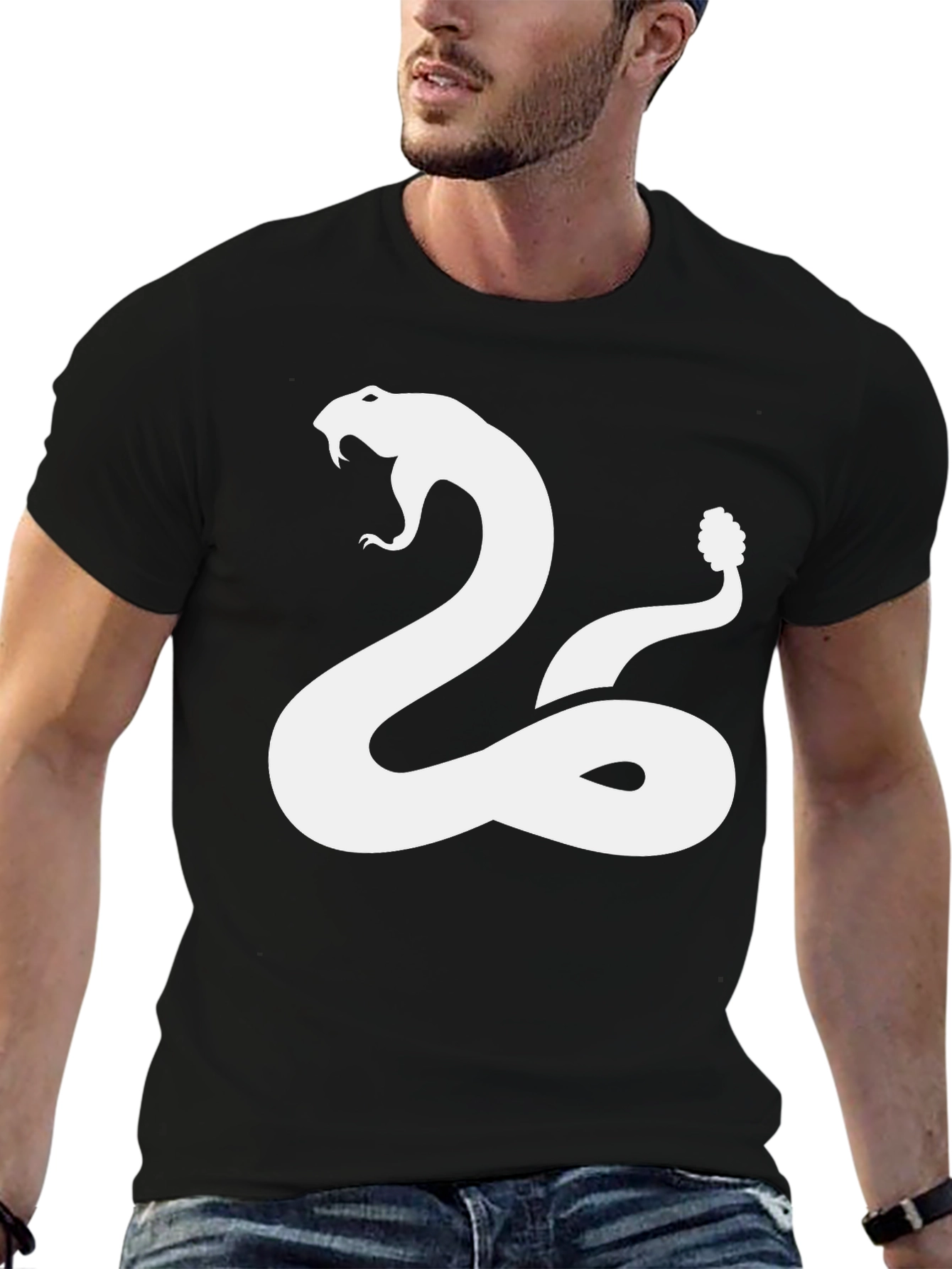 Snake Graphic T-Shirt - Black