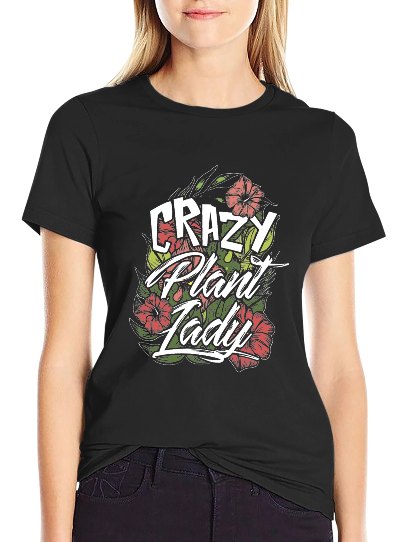 Crazy Plant Lady Graphic Tee - Black
