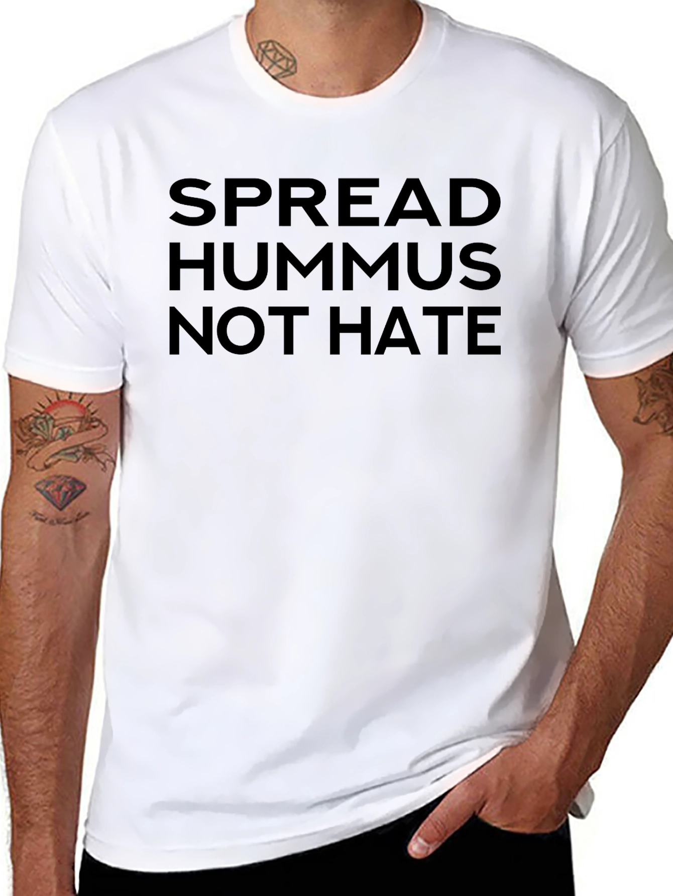 Spread Hummus Not Hate Black T-Shirt