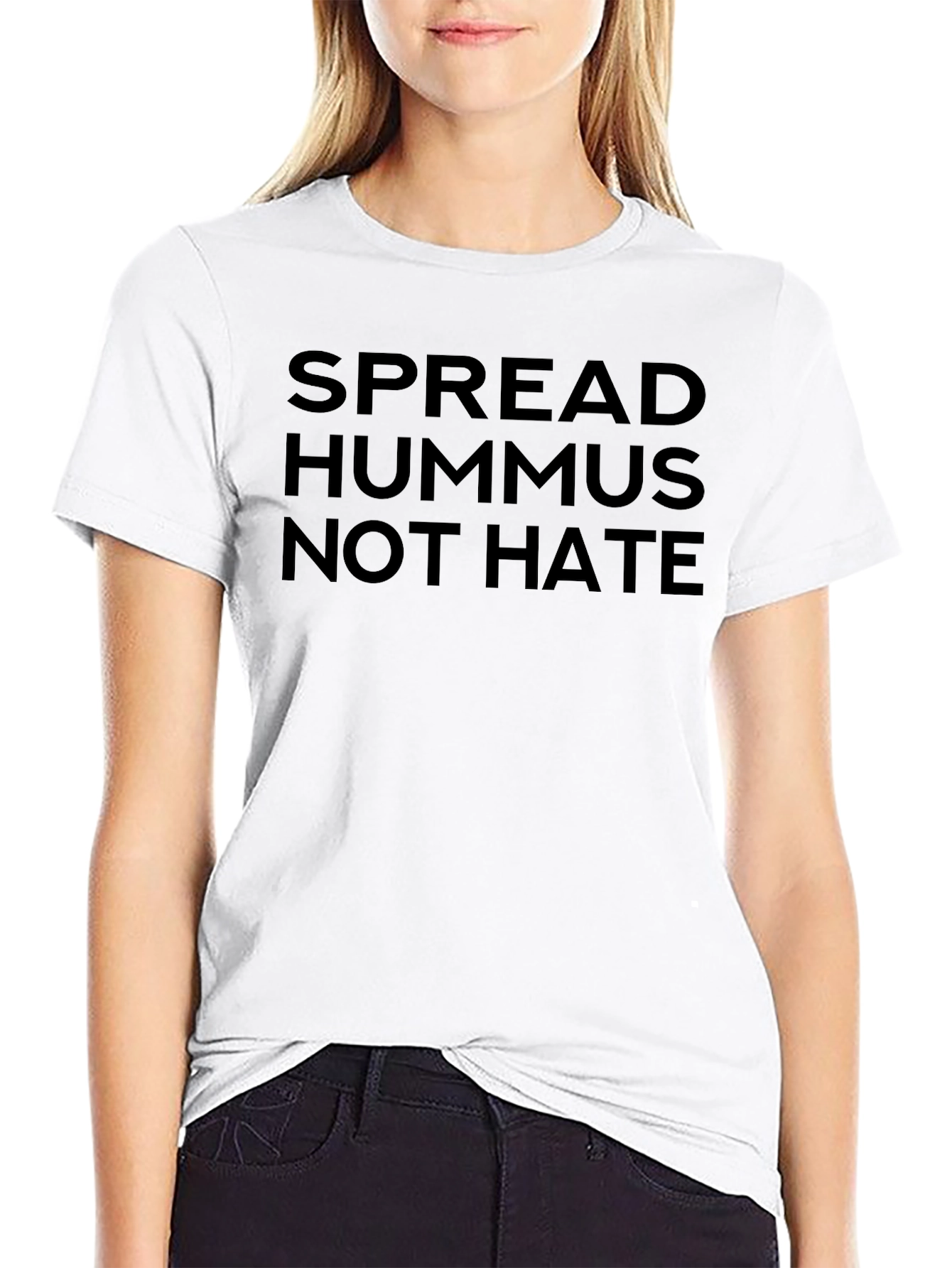 Spread Hummus Not Hate Black T-Shirt
