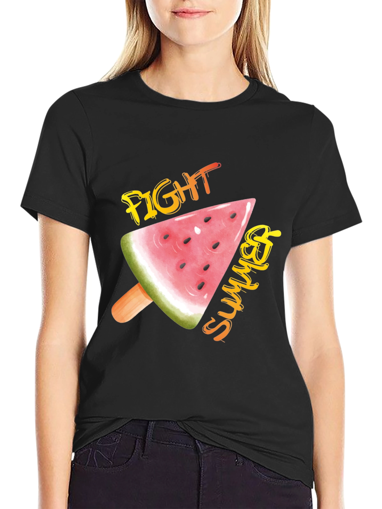 Fight Summer Watermelon Popsicle Graphic Tee