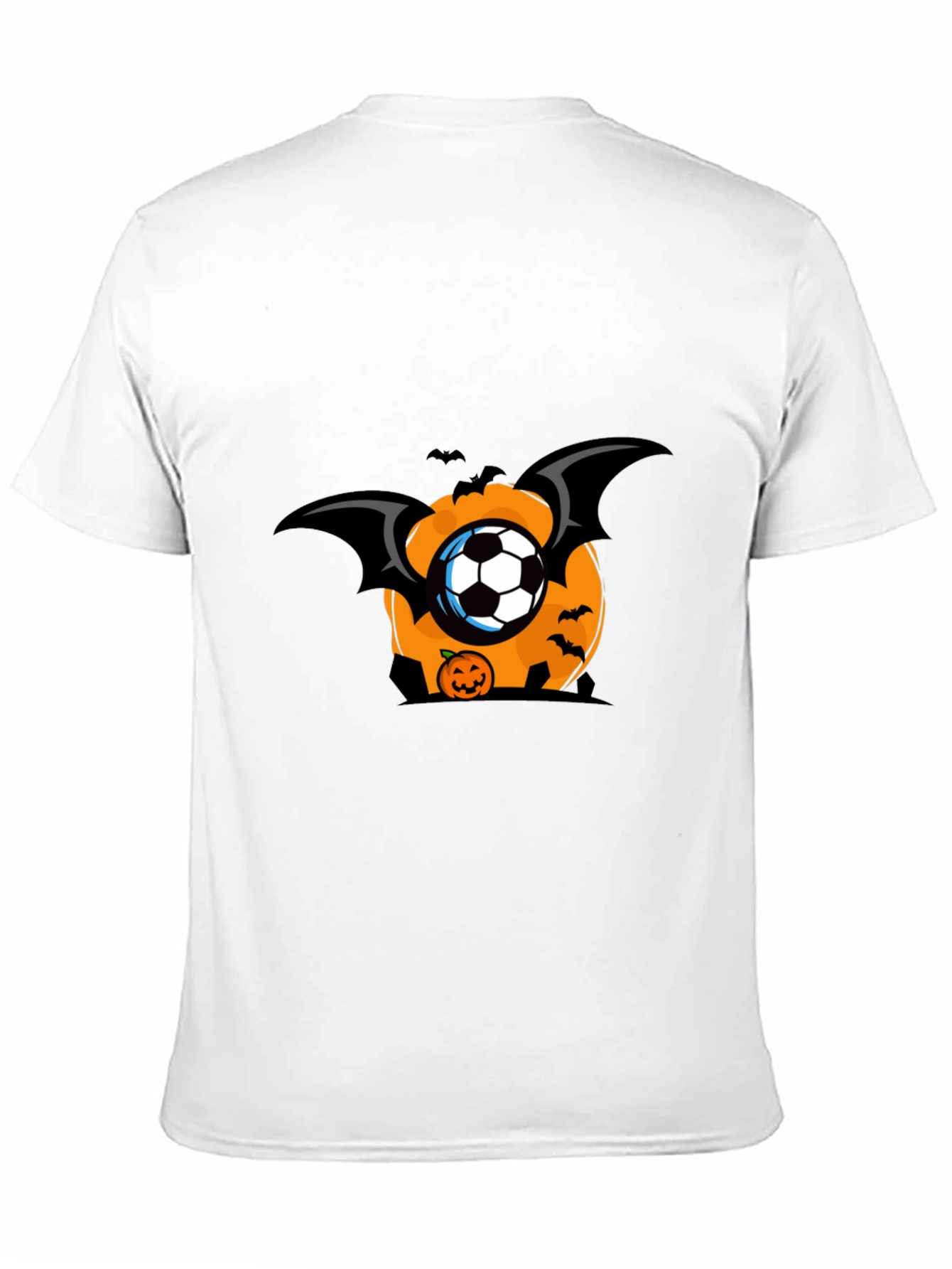 Halloween Soccer Pumpkin Bat T-Shirt