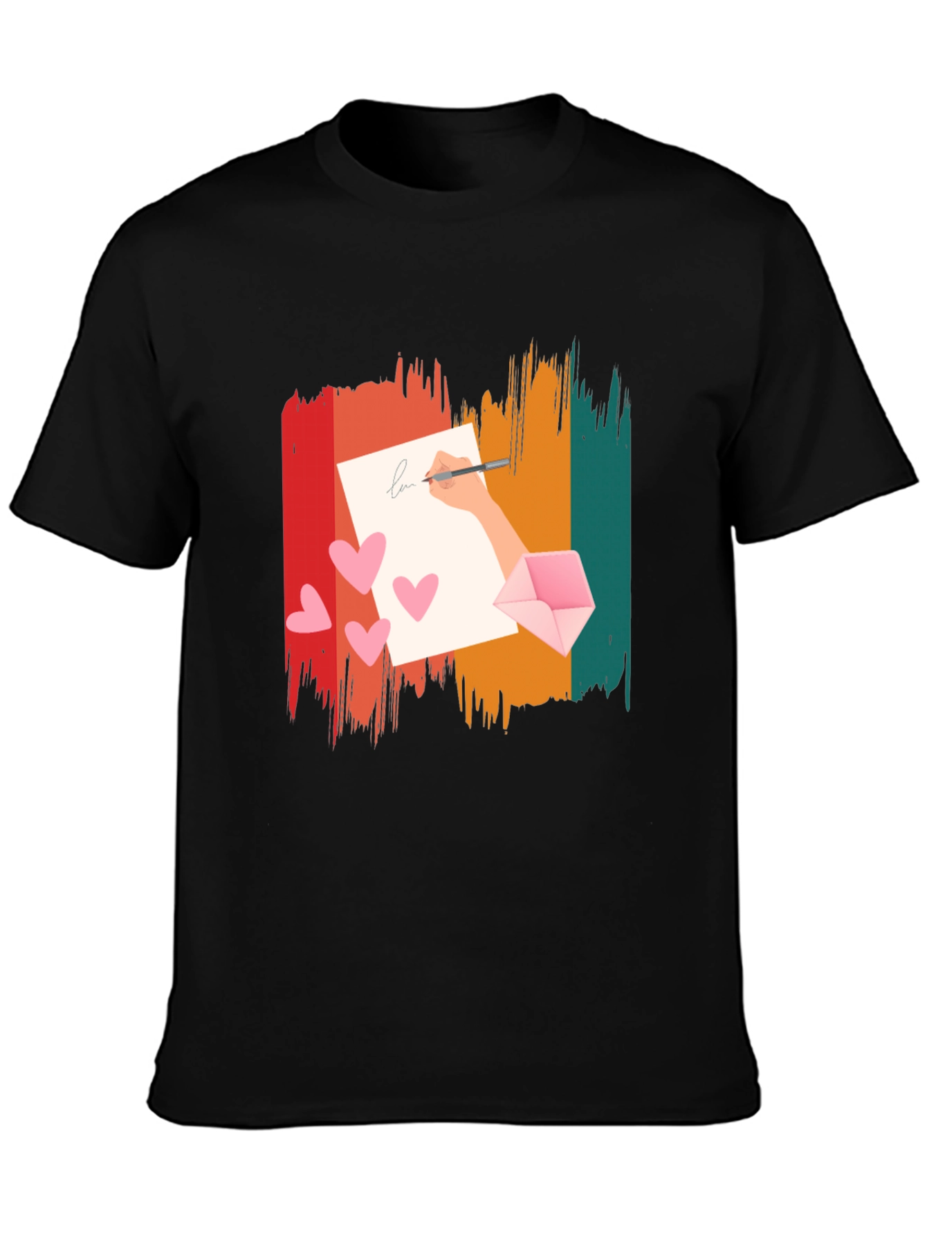 Retro Love Letter Graphic Tee - Black