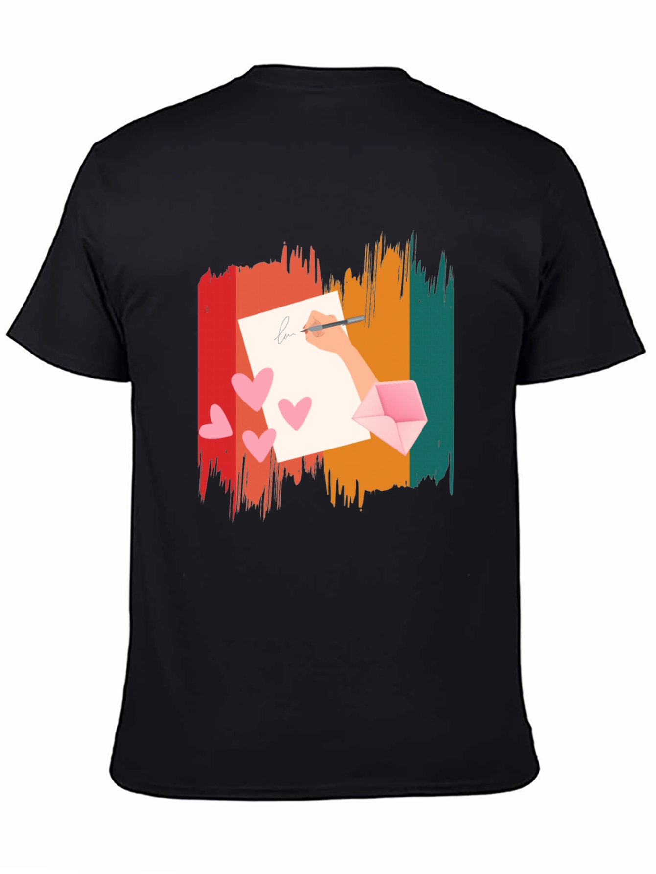 Retro Love Letter Graphic Tee - Black