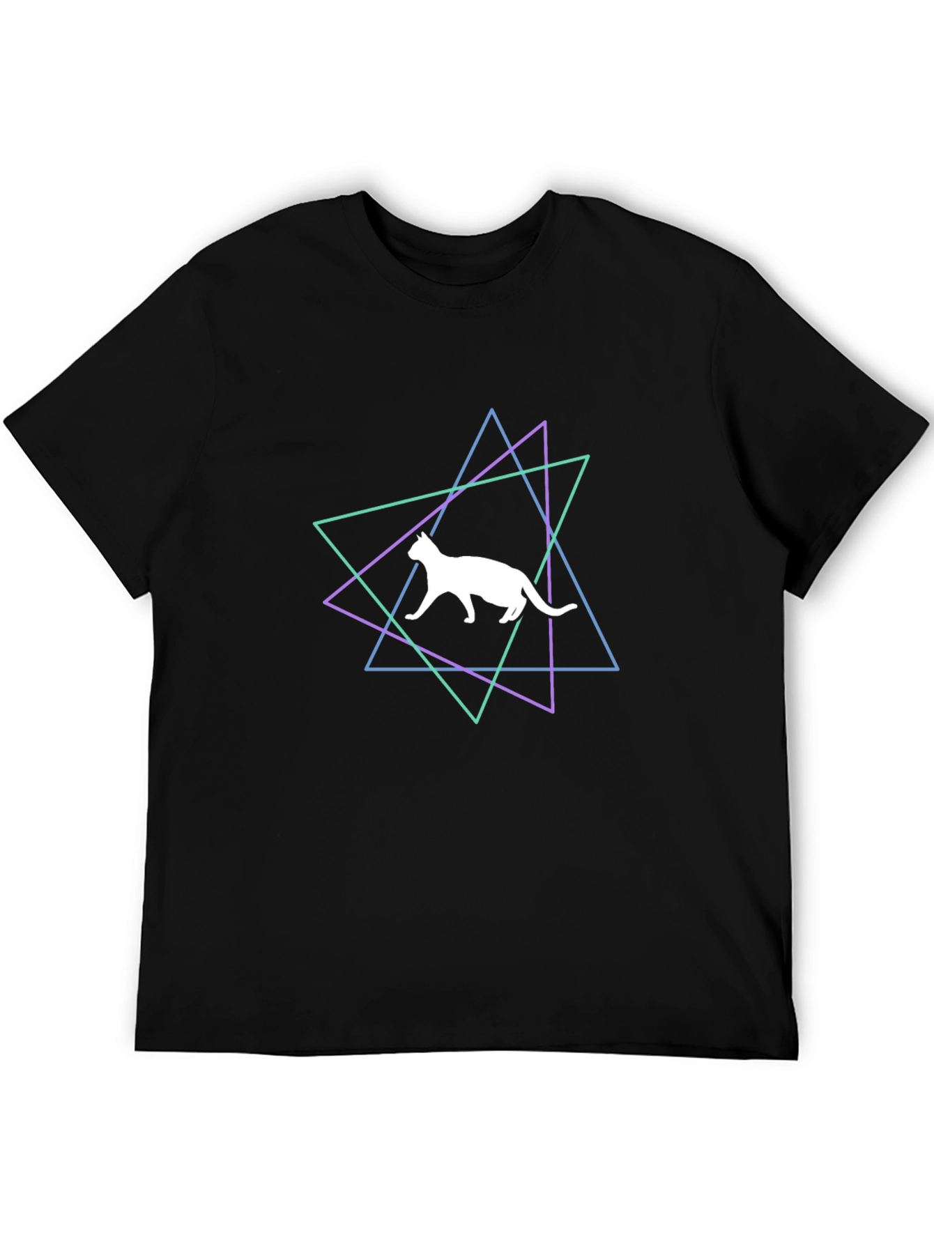 Geometric Cat Graphic T-Shirt