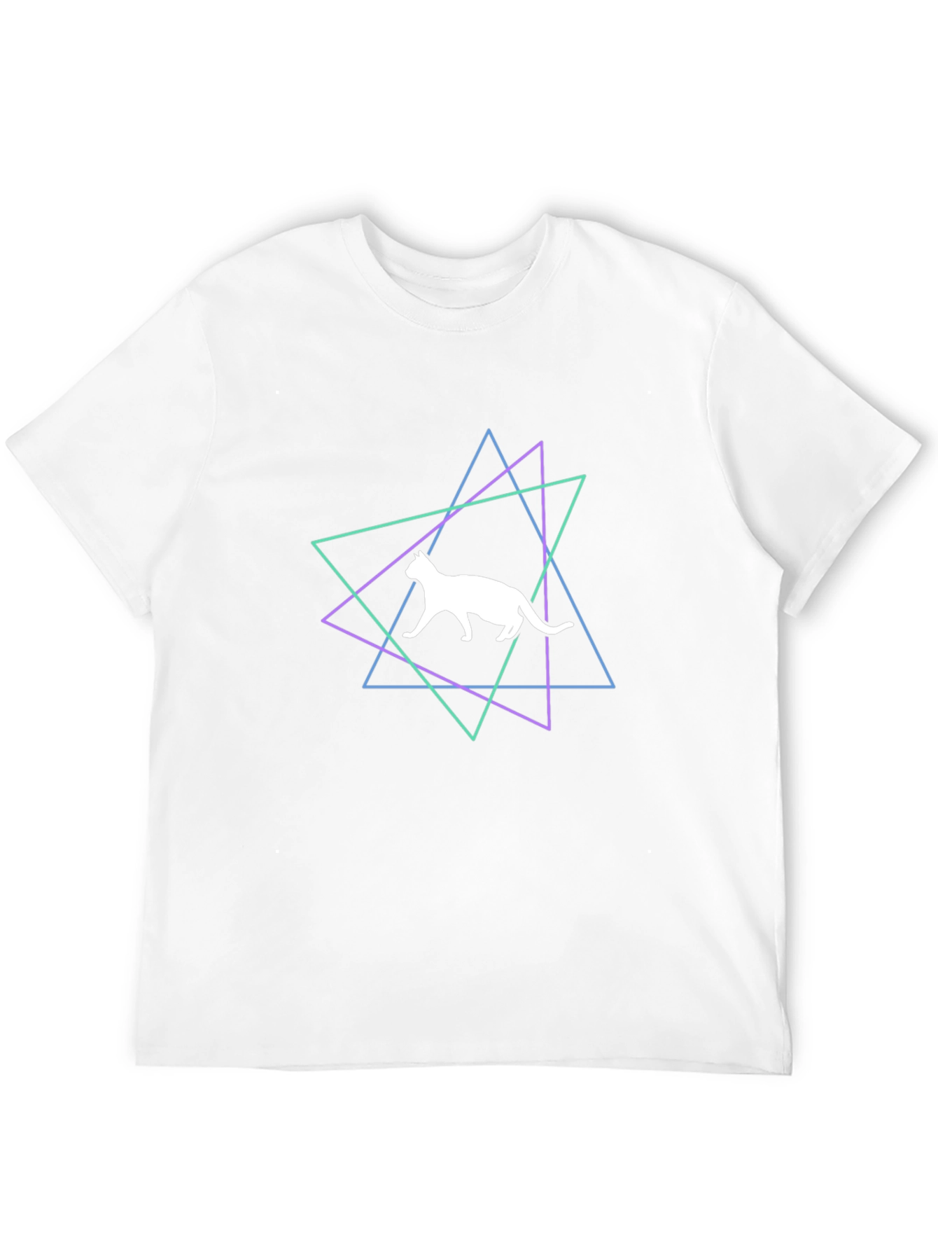 Geometric Cat Graphic T-Shirt