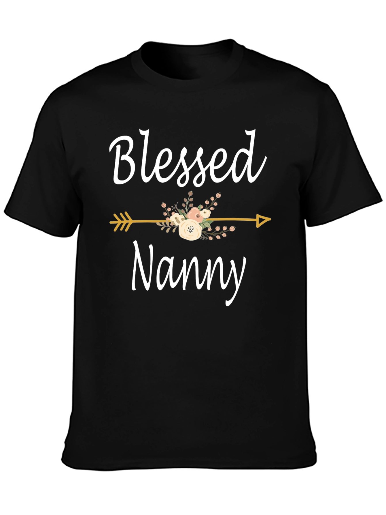Blessed Nanny Graphic T-Shirt - Floral Arrow Design