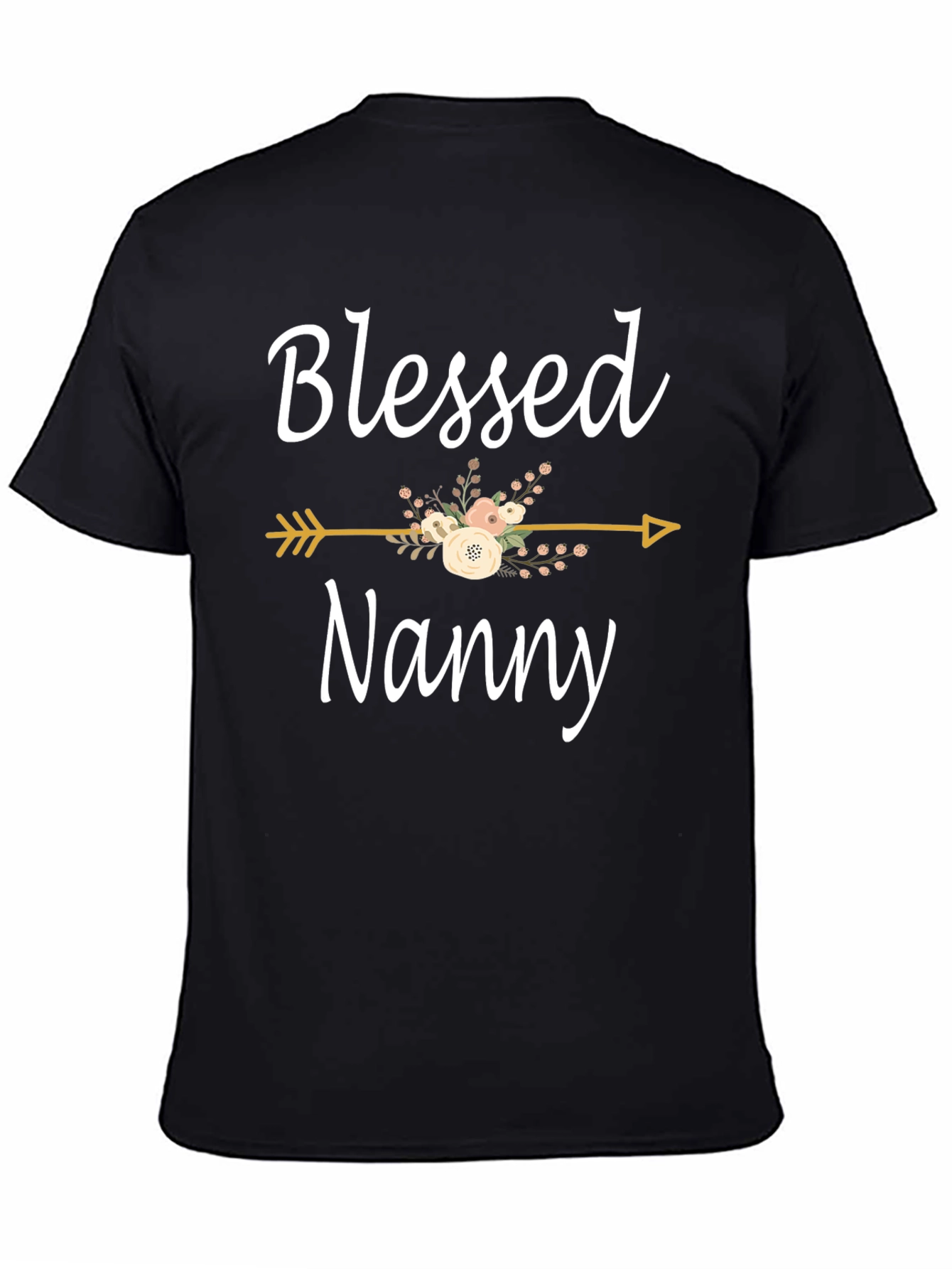 Blessed Nanny Graphic T-Shirt - Floral Arrow Design