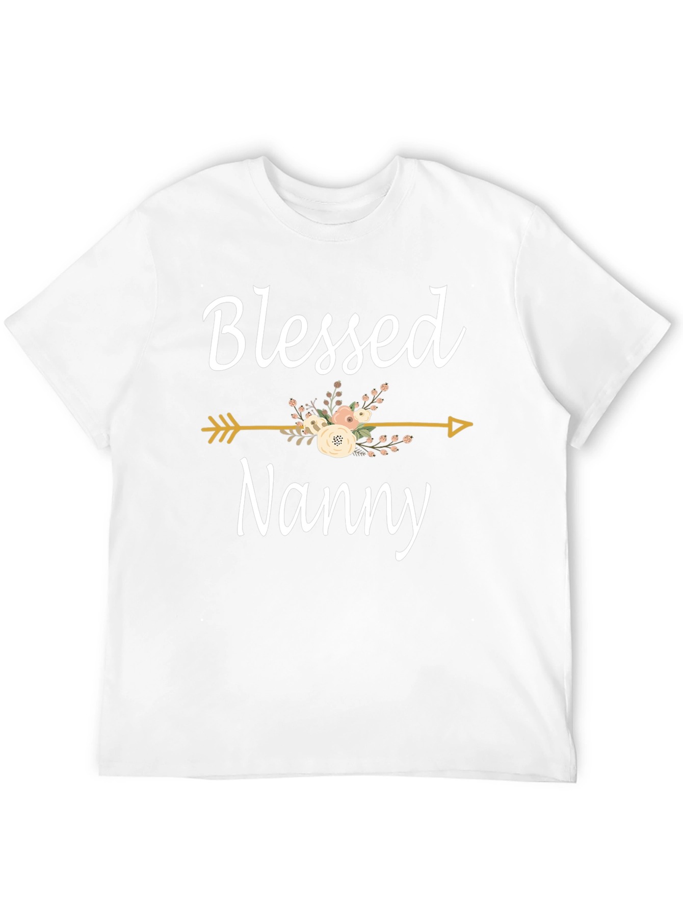 Blessed Nanny Graphic T-Shirt - Floral Arrow Design