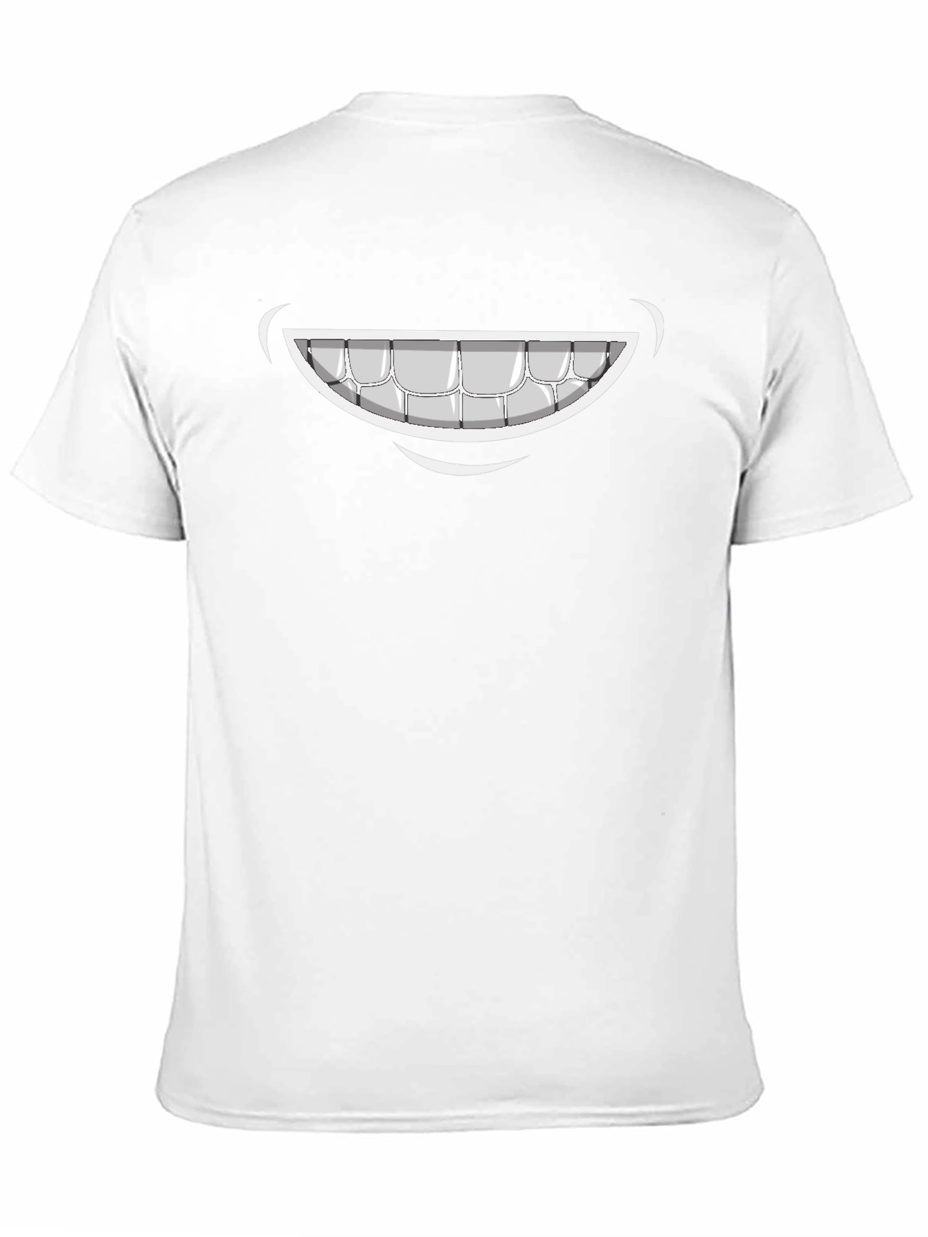 Cartoon Smile Graphic Tee - Black Cotton T-Shirt