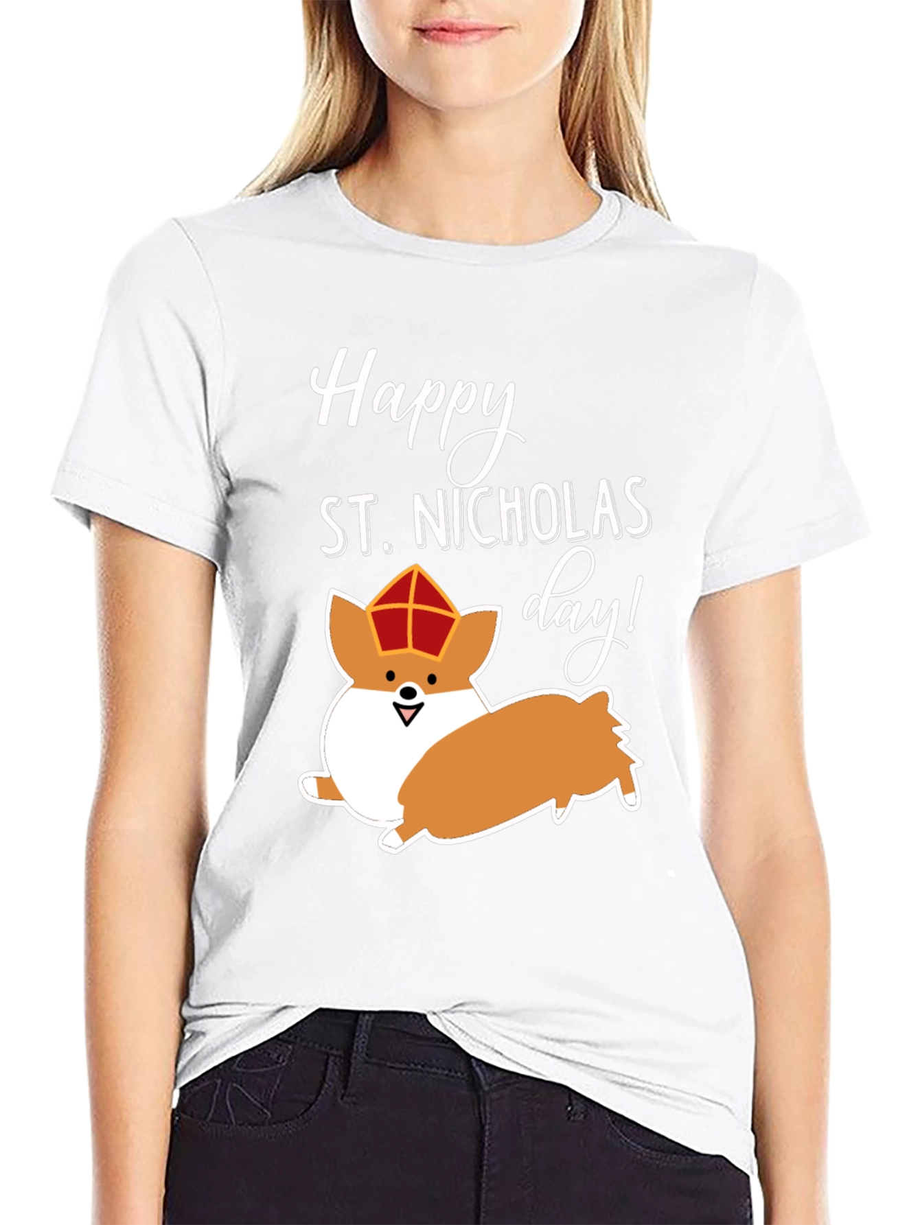 Happy St. Nicholas Day Corgi T-Shirt