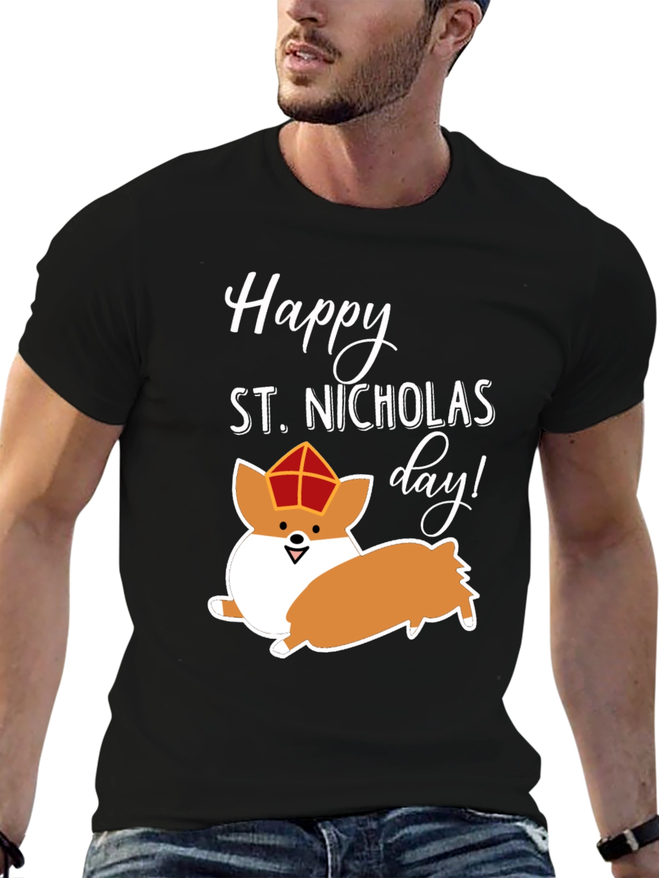 Happy St. Nicholas Day Corgi T-Shirt