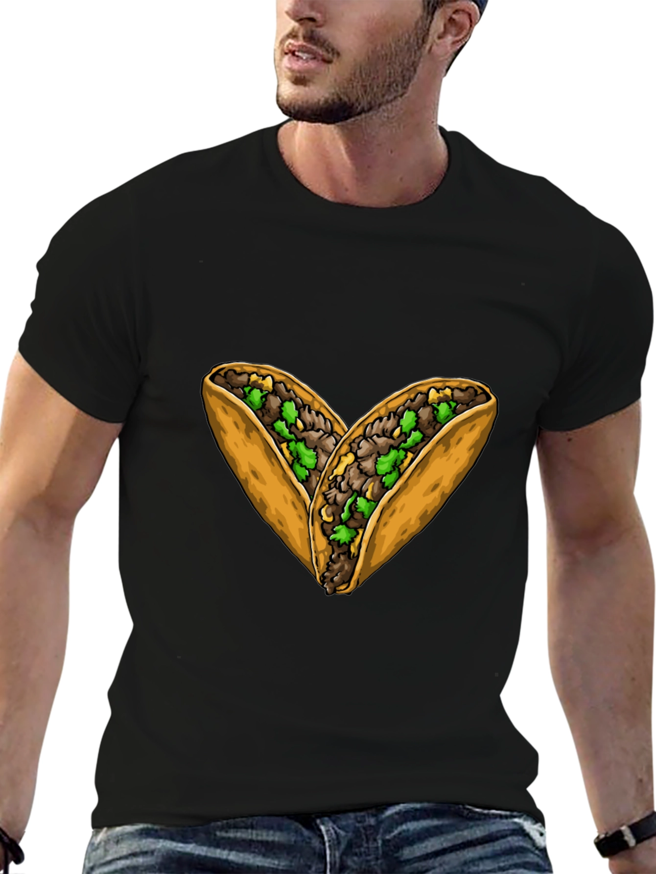 Taco Heart Graphic Black T-Shirt