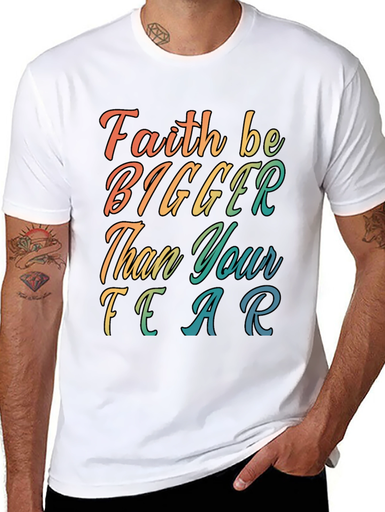 Faith Bigger Than Fear Graphic Tee - Black