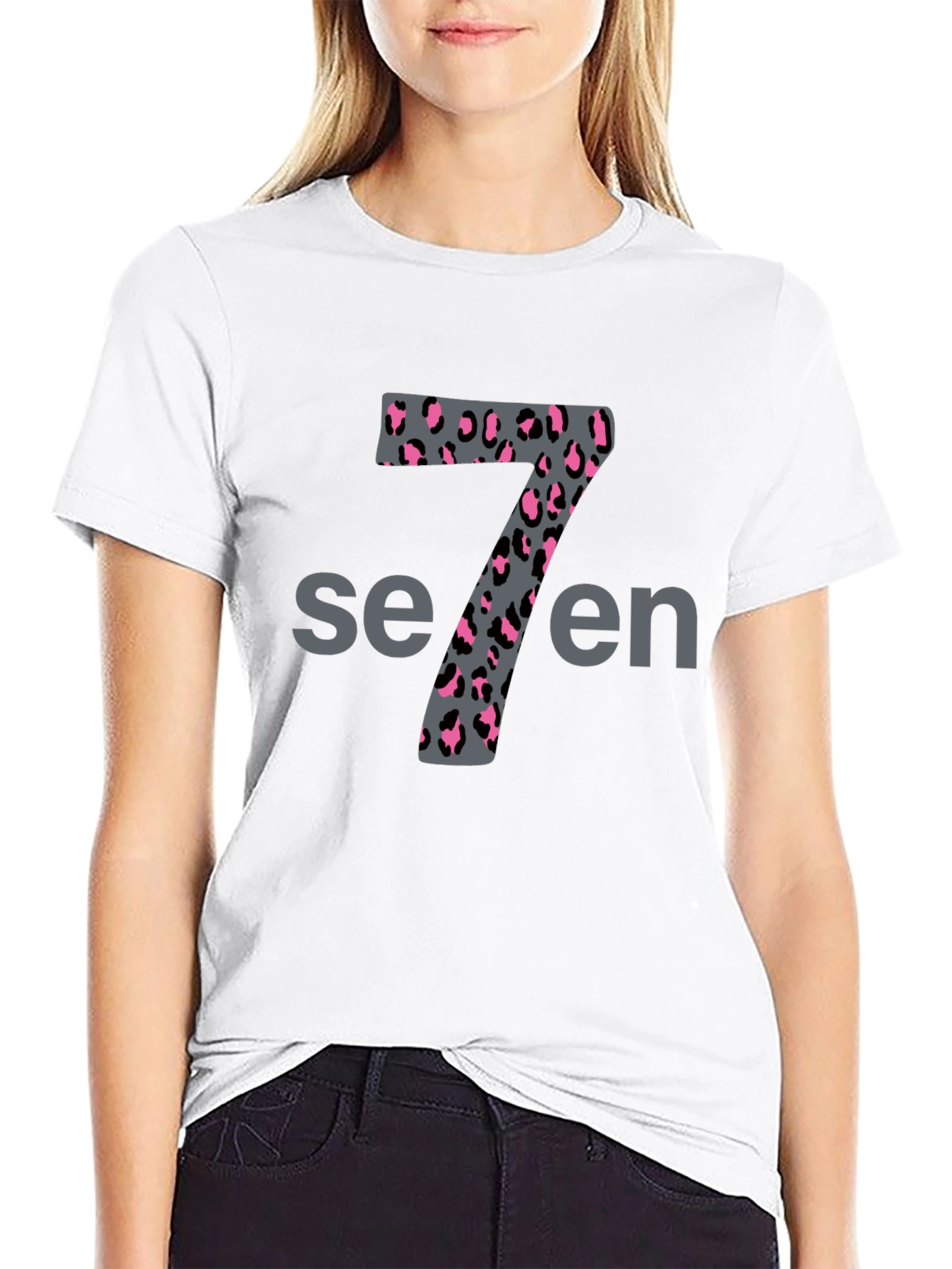 Leopard Print Number 7 Graphic Tee