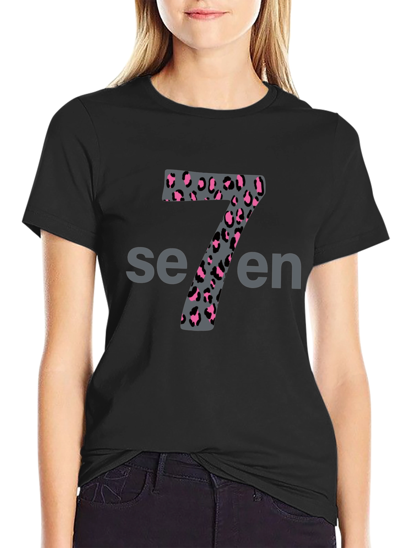 Leopard Print Number 7 Graphic Tee