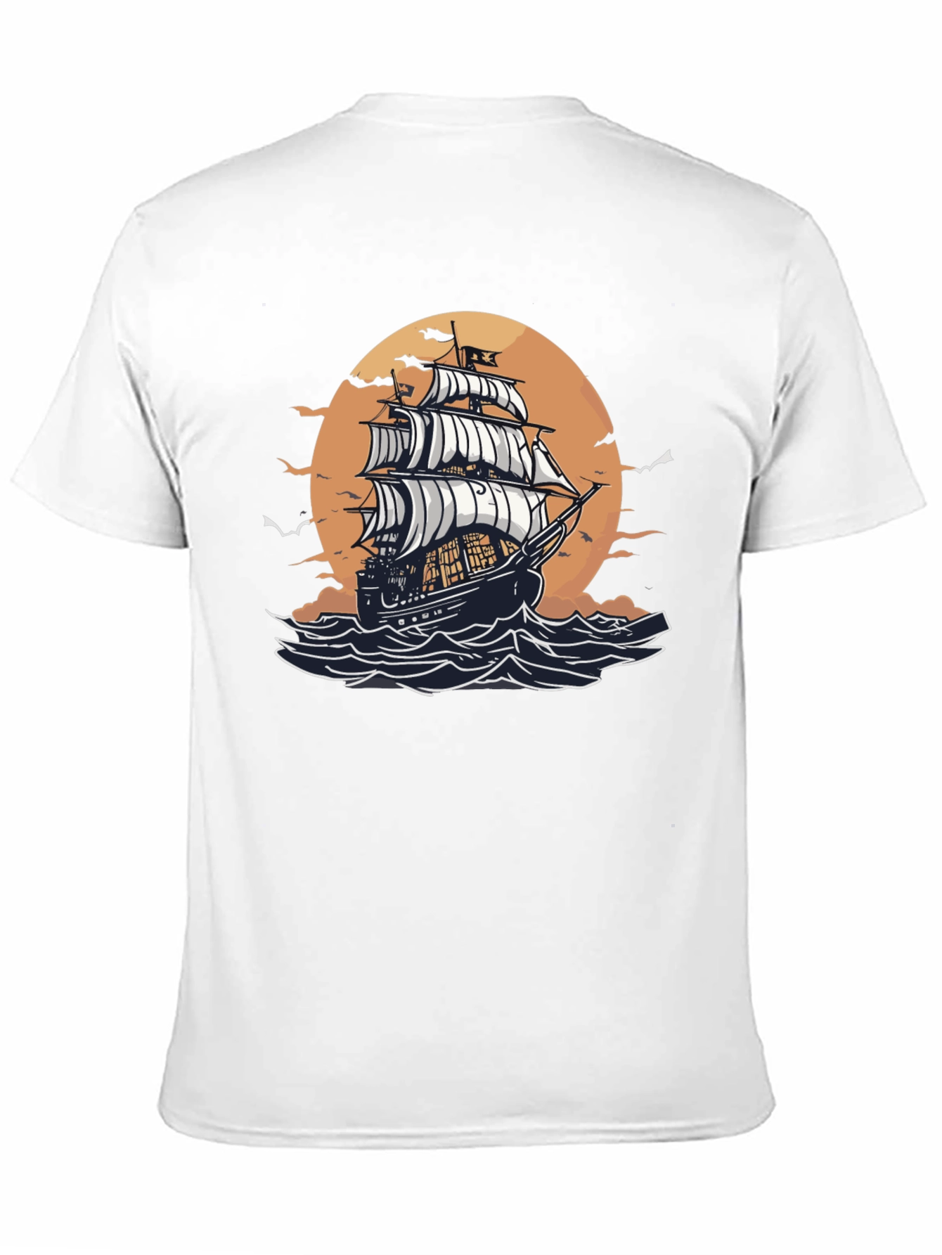 Nautical Sailboat Graphic Tee - Black