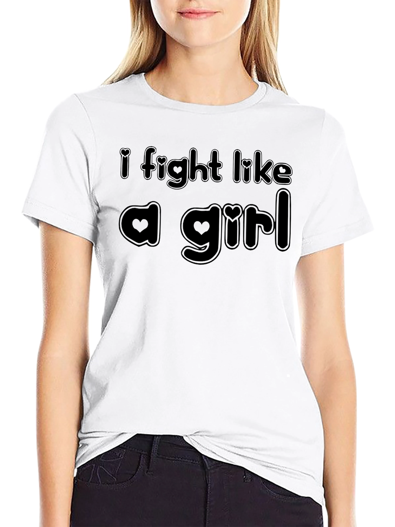 I Fight Like A Girl Black T-Shirt