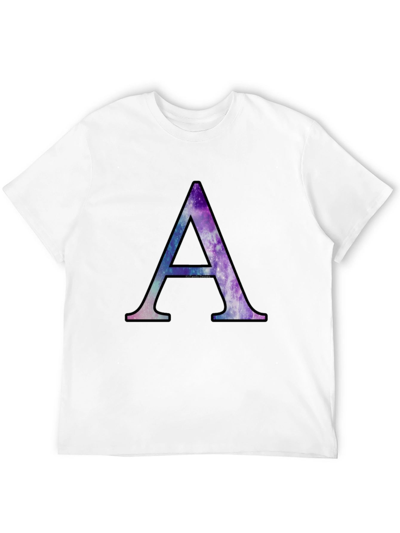 Galaxy Letter A Black T-Shirt