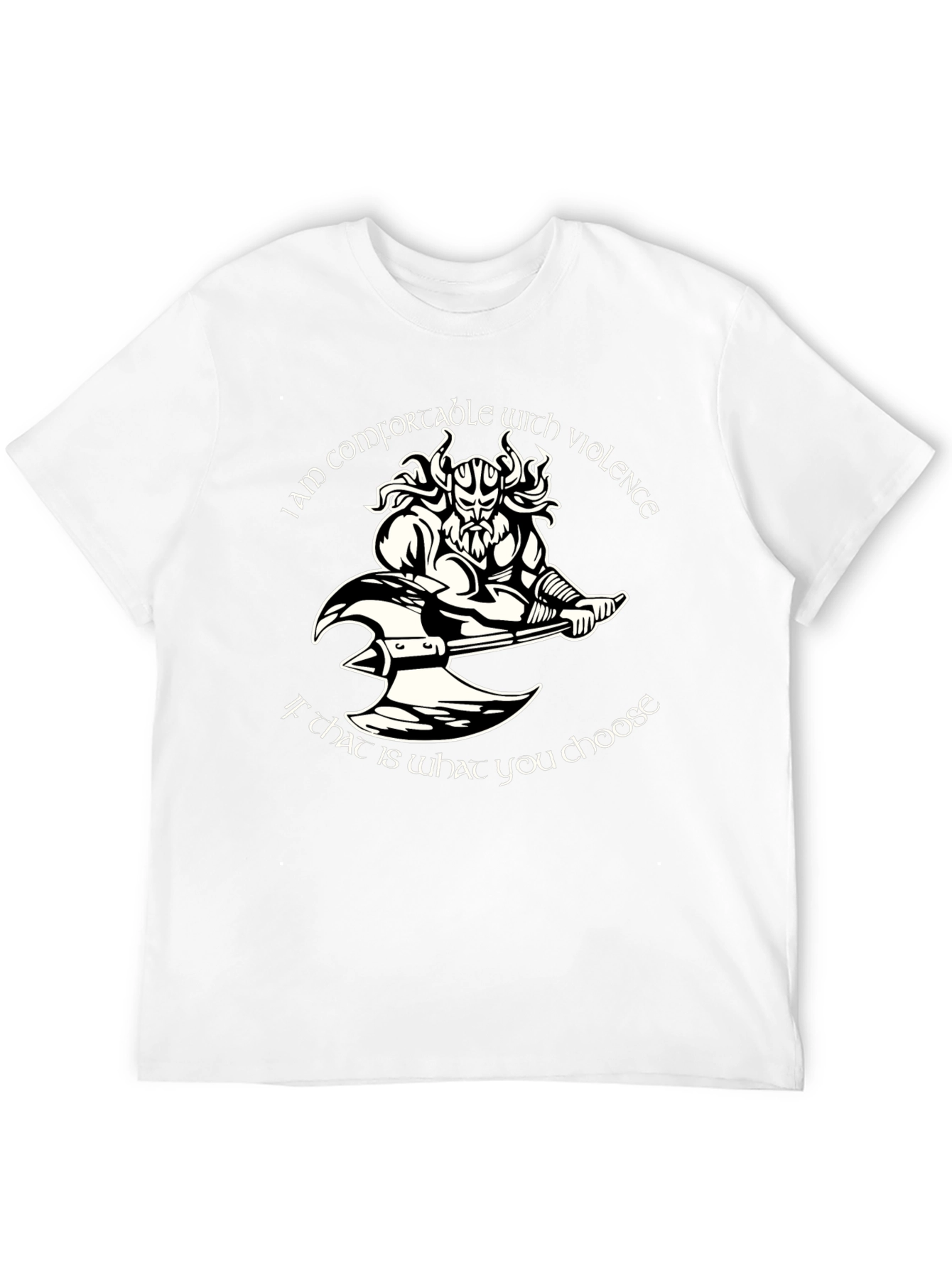Comfortable with Violence Viking Graphic T-Shirt