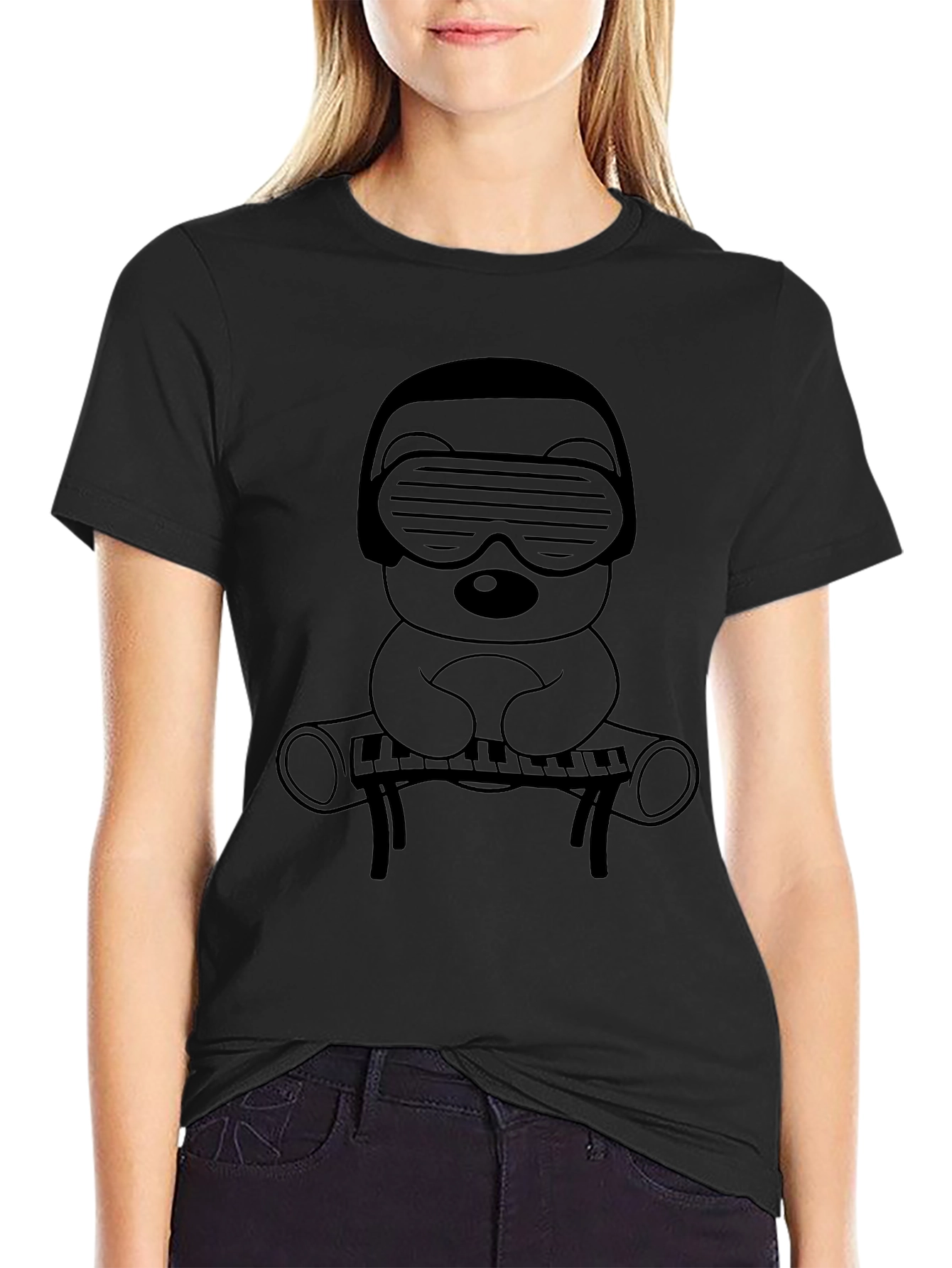 DJ Bear Graphic Tee - Cool Cartoon Shirt