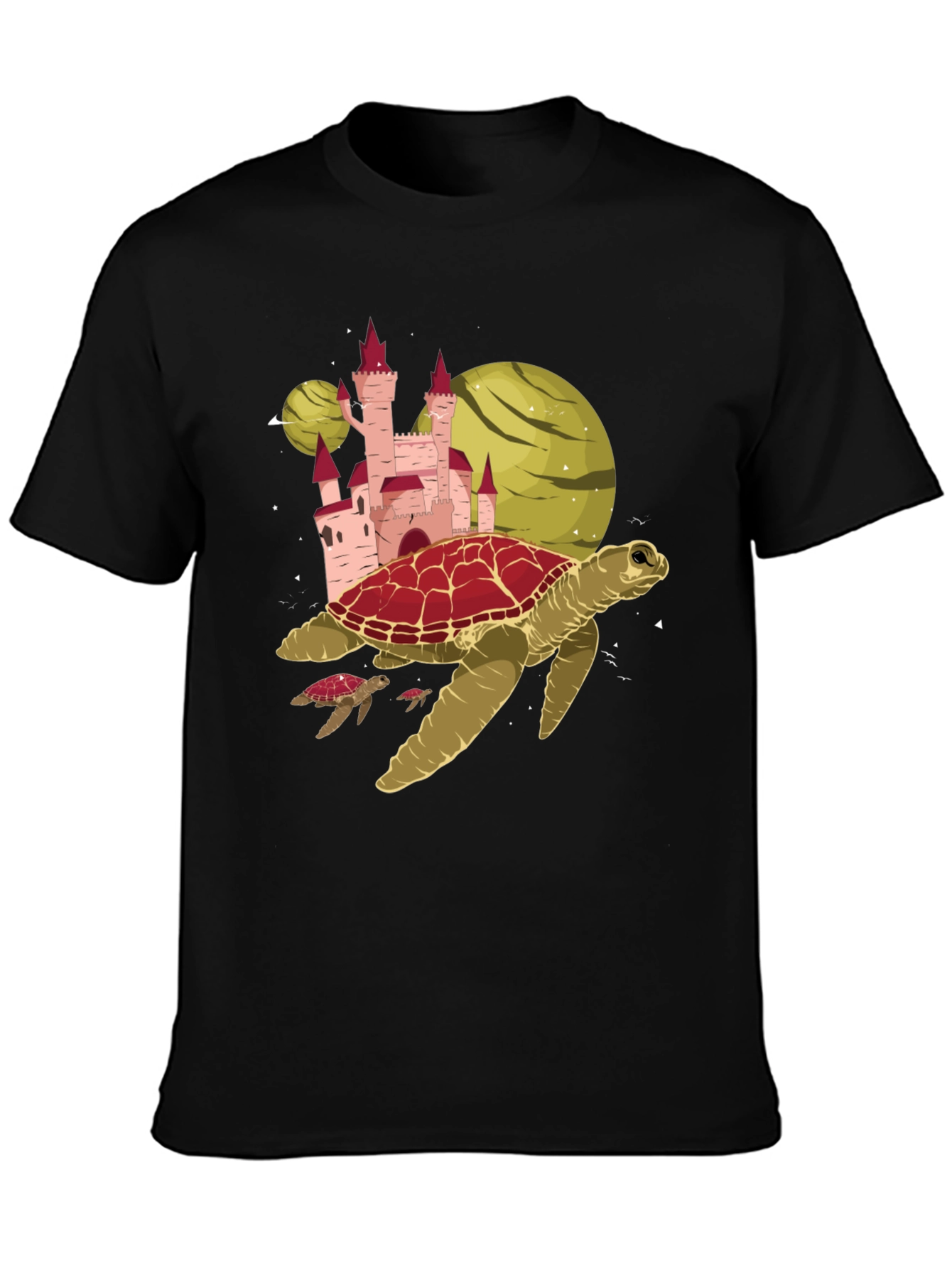 Turtle Planet Castle Black Tee