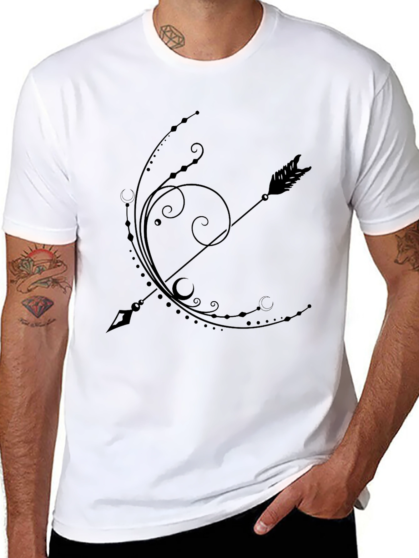 Sagittarius Arrow Graphic Tee - Black