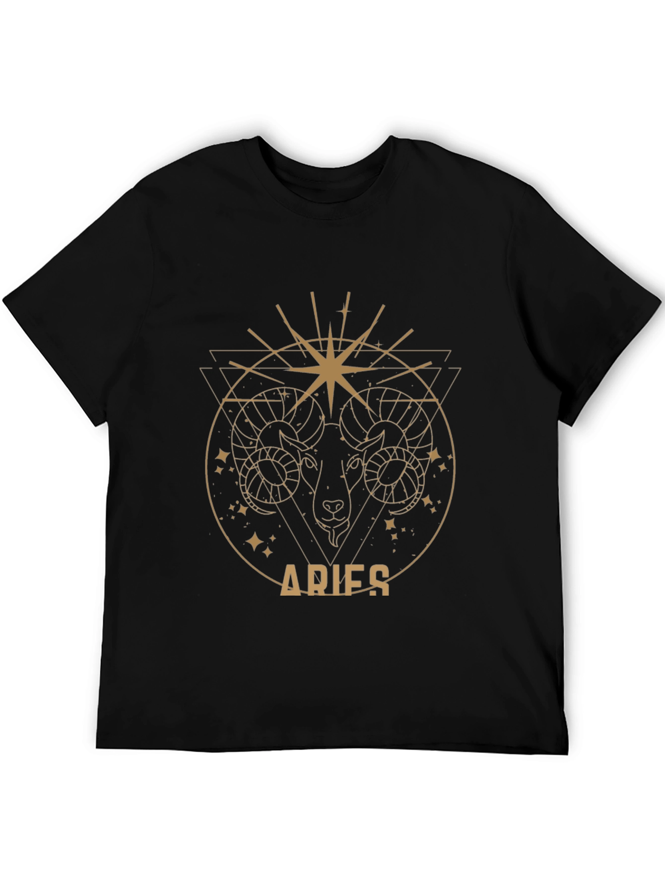 Aries Zodiac Graphic T-Shirt - Black